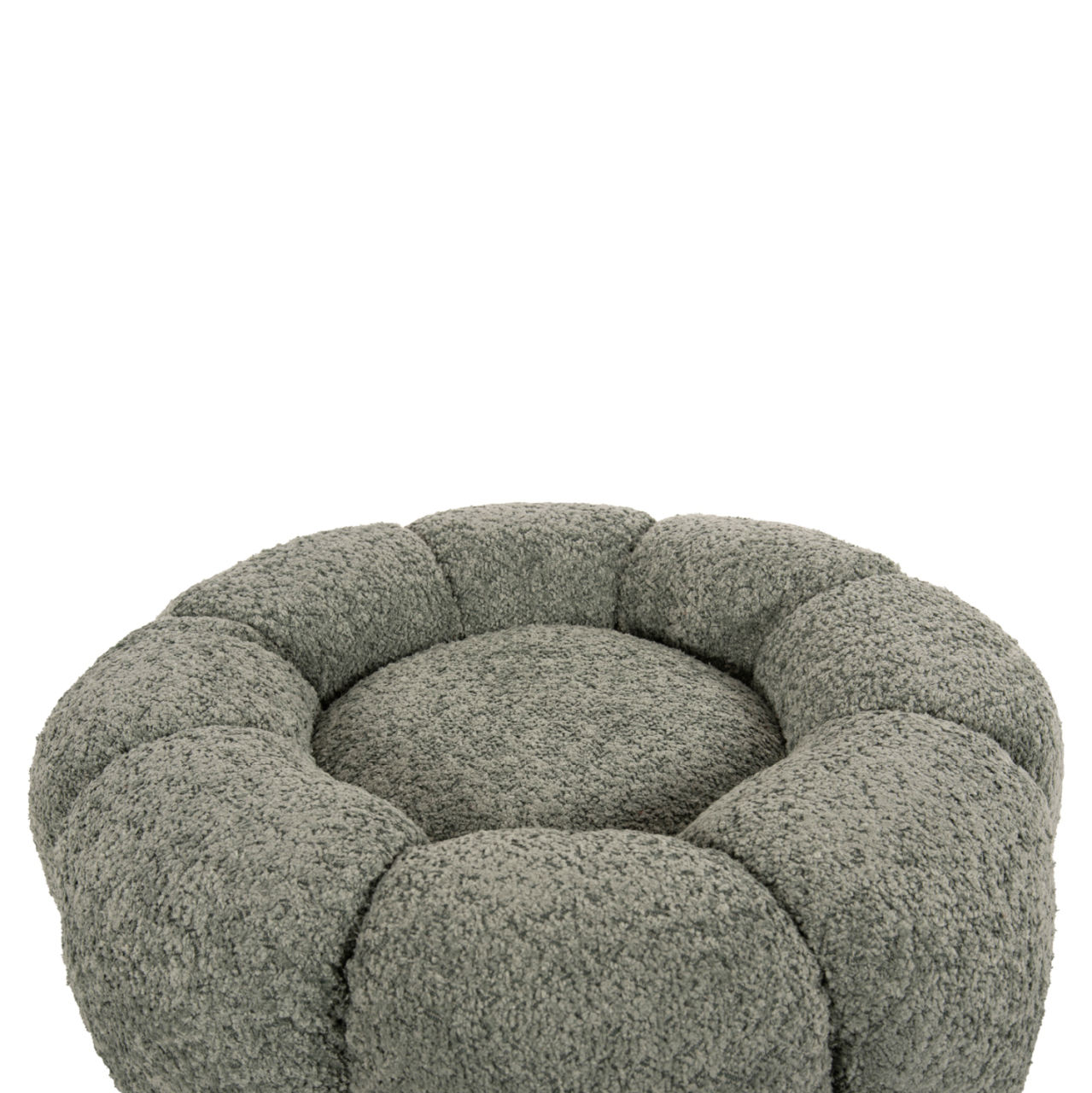 STOOL ROUND GRYMM HM9602.05 PISTACHIO GREEN BOUCLE-BLACK METAL BASE Φ60x31Hcm. [5]