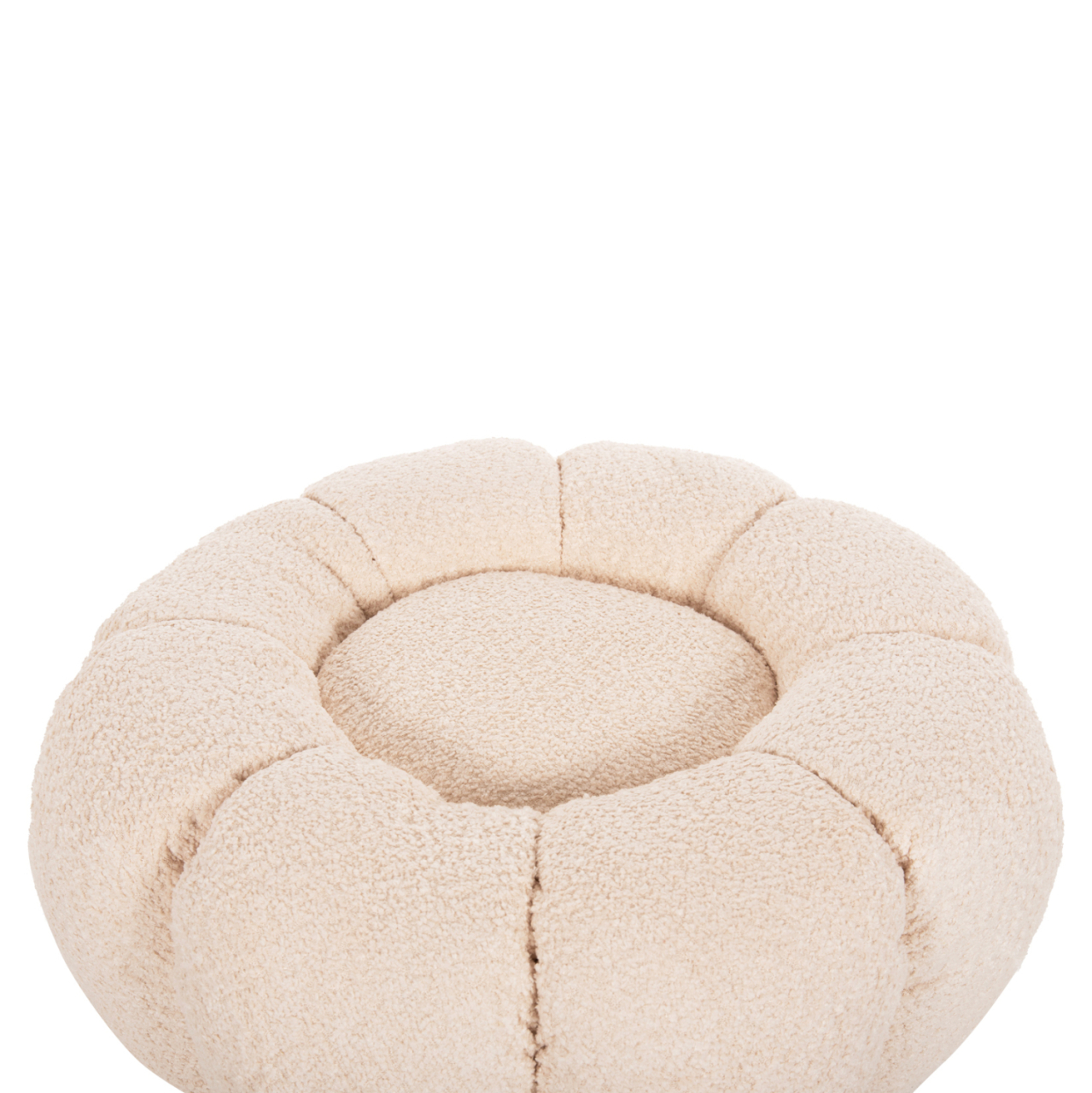 STOOL ROUND GRYMM HM9602.06 ECRU BOUCLE-BLACK METAL BASE Φ60x31Hcm. [4]