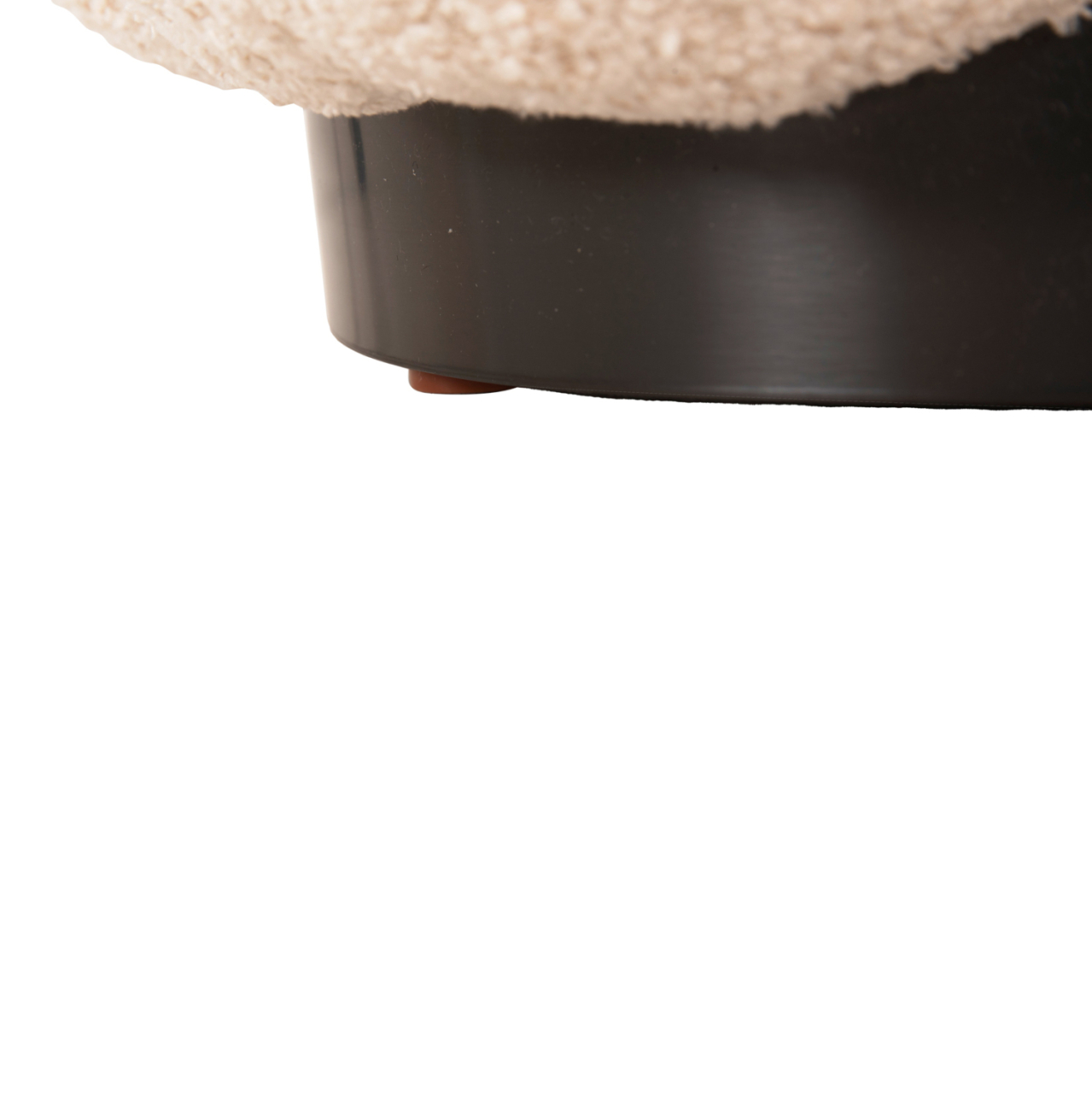 STOOL ROUND GRYMM HM9602.06 ECRU BOUCLE-BLACK METAL BASE Φ60x31Hcm. [6]