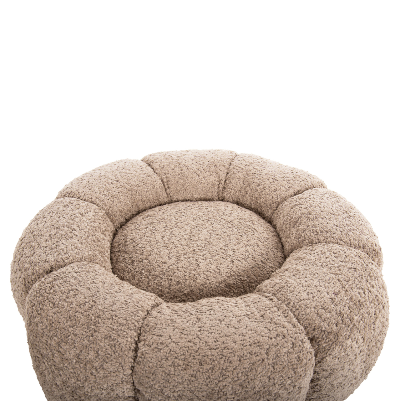 STOOL ROUND GRYMM HM9602.08 BEIGE BOUCLE-BLACK METAL BASE Φ60x31Hcm. [5]