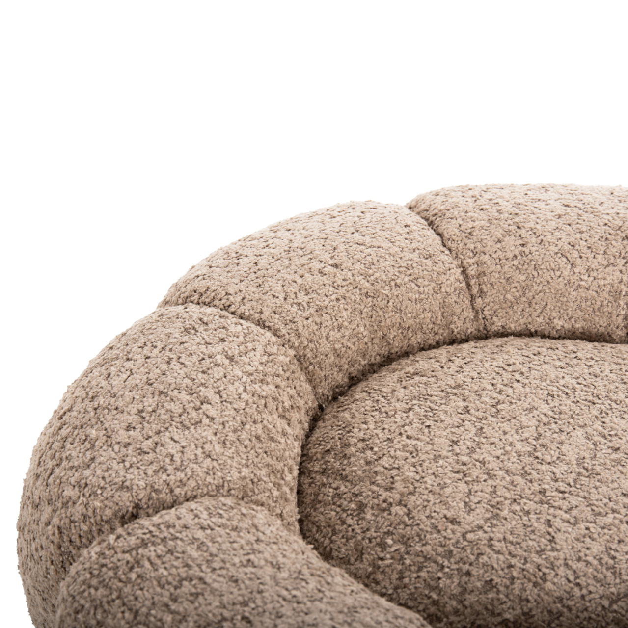 STOOL ROUND GRYMM HM9602.08 BEIGE BOUCLE-BLACK METAL BASE Φ60x31Hcm. [6]