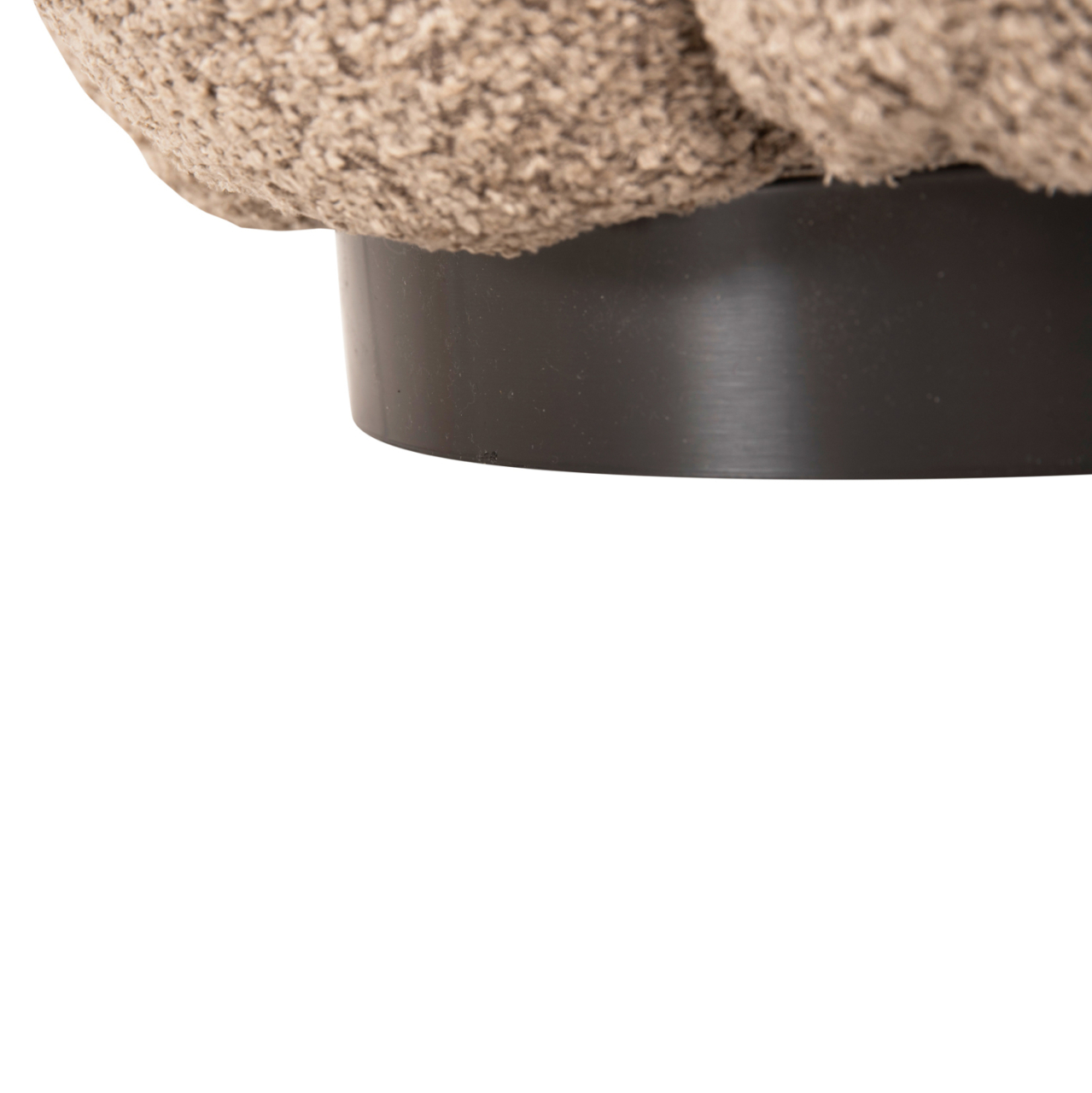 STOOL ROUND GRYMM HM9602.08 BEIGE BOUCLE-BLACK METAL BASE Φ60x31Hcm. [7]
