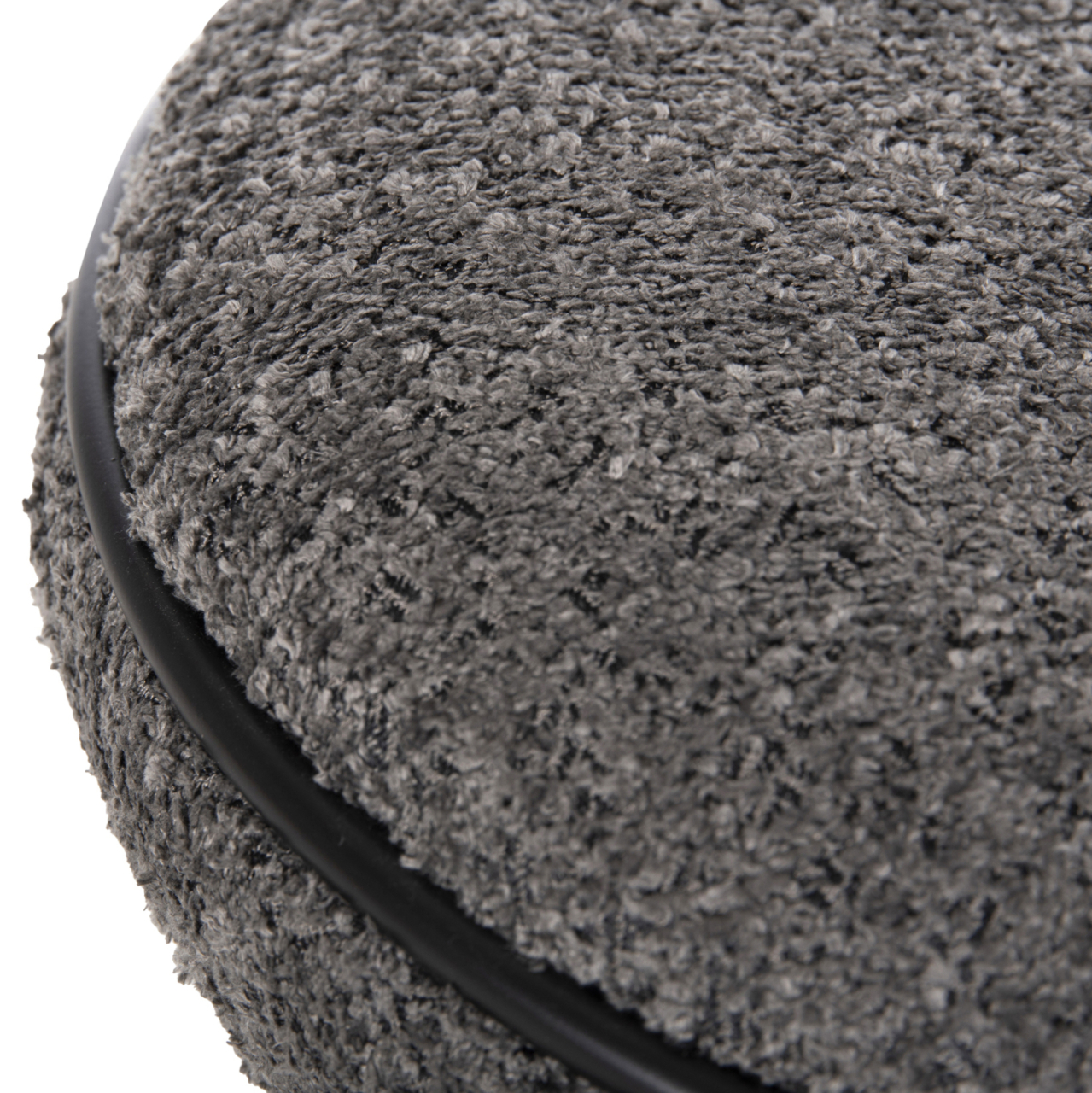 STOOL ROUND LINNER HM9604.01 BOUCLE FABRIC GREY-BLACK DETAIL D38x44 cm. [6]