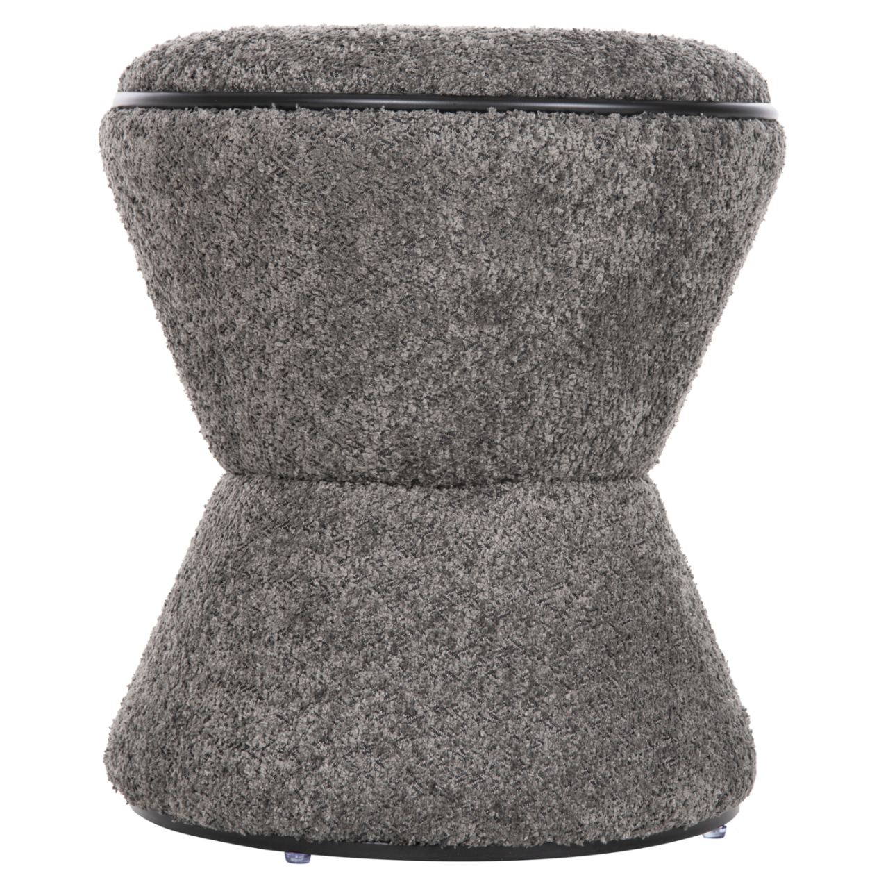 STOOL ROUND LINNER HM9604.01 BOUCLE FABRIC GREY-BLACK DETAIL D38x44 cm. [3]