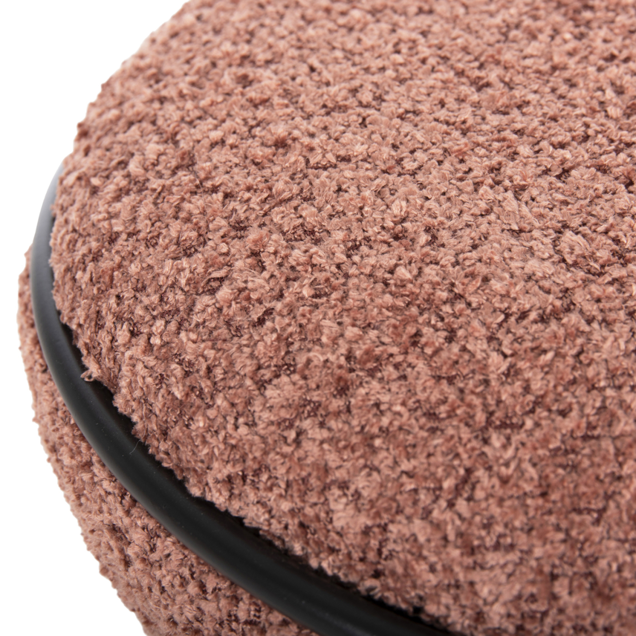 STOOL ROUND LINNER HM9604.02 BOUCLE FABRIC PINK-BLACK DETAIL D38x44 cm. [6]