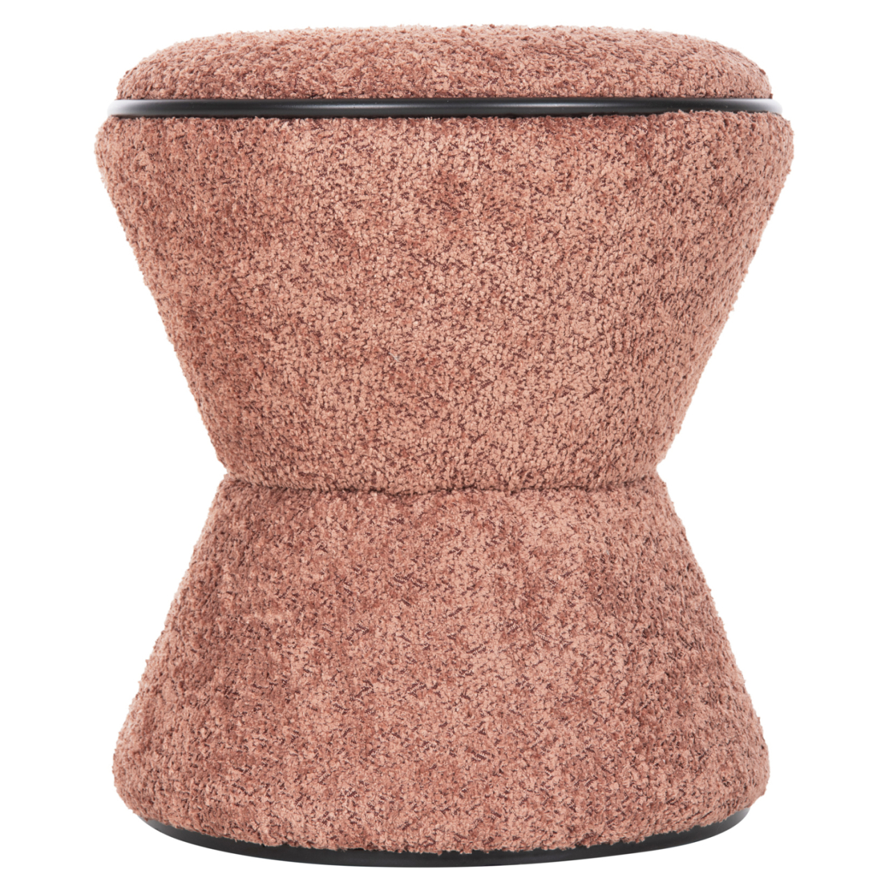 STOOL ROUND LINNER HM9604.02 BOUCLE FABRIC PINK-BLACK DETAIL D38x44 cm. [3]