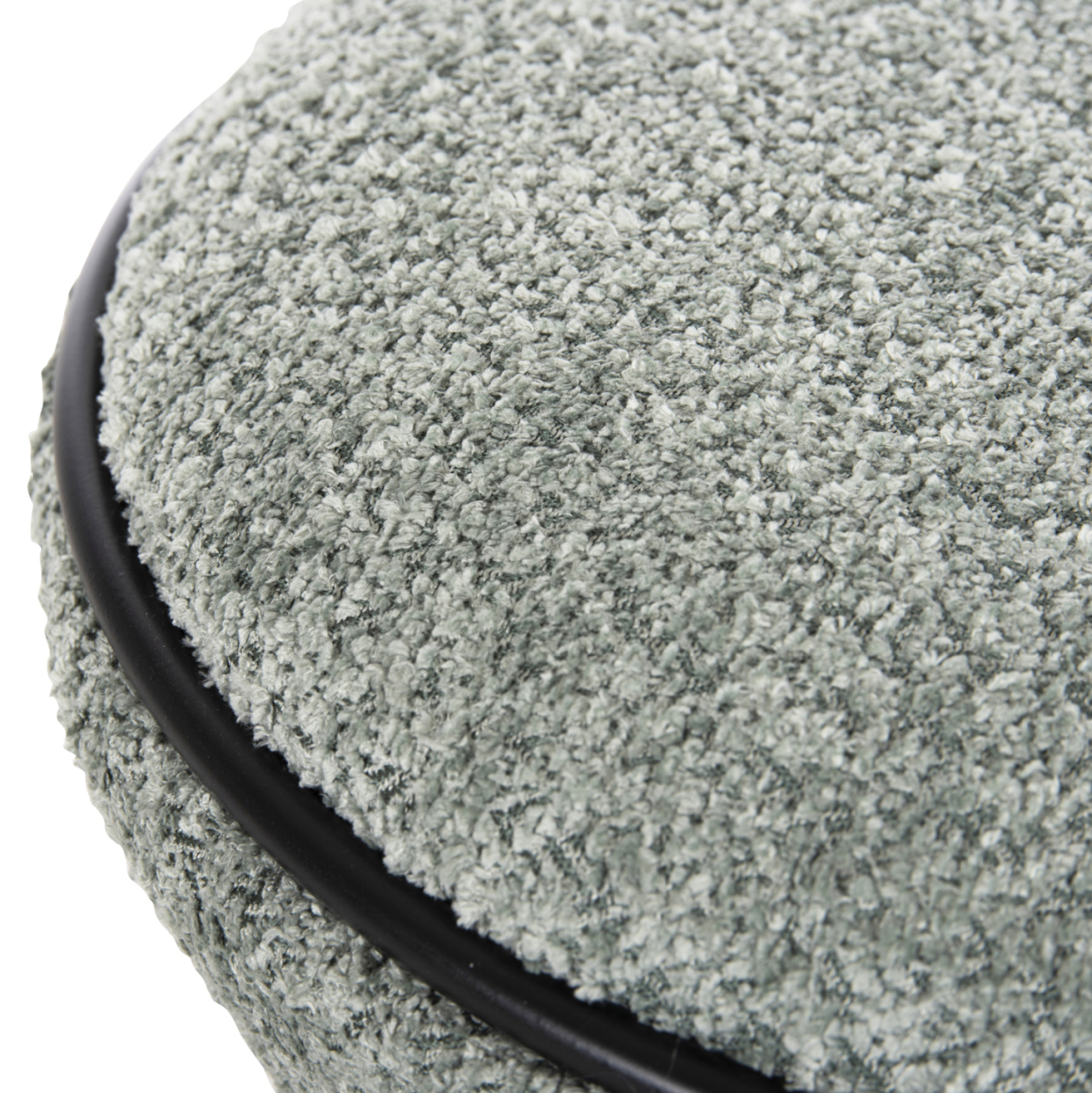 STOOL ROUND LINNER HM9604.05 BOUCLE FABRIC PISTACHIO GREEN-BLACK DETAIL D38x44 cm. [6]