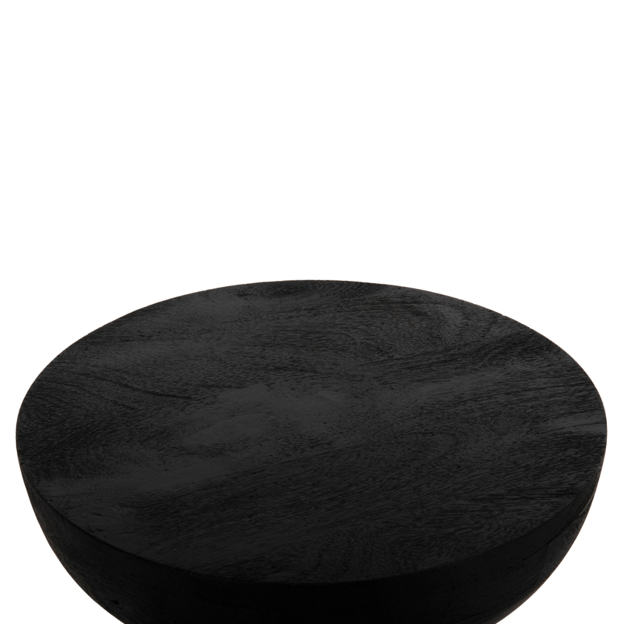 STOOL ROUND SCALLOP HM9702 SOLID MANGO WOOD IN BLACK Φ35x45Hcm. [6]