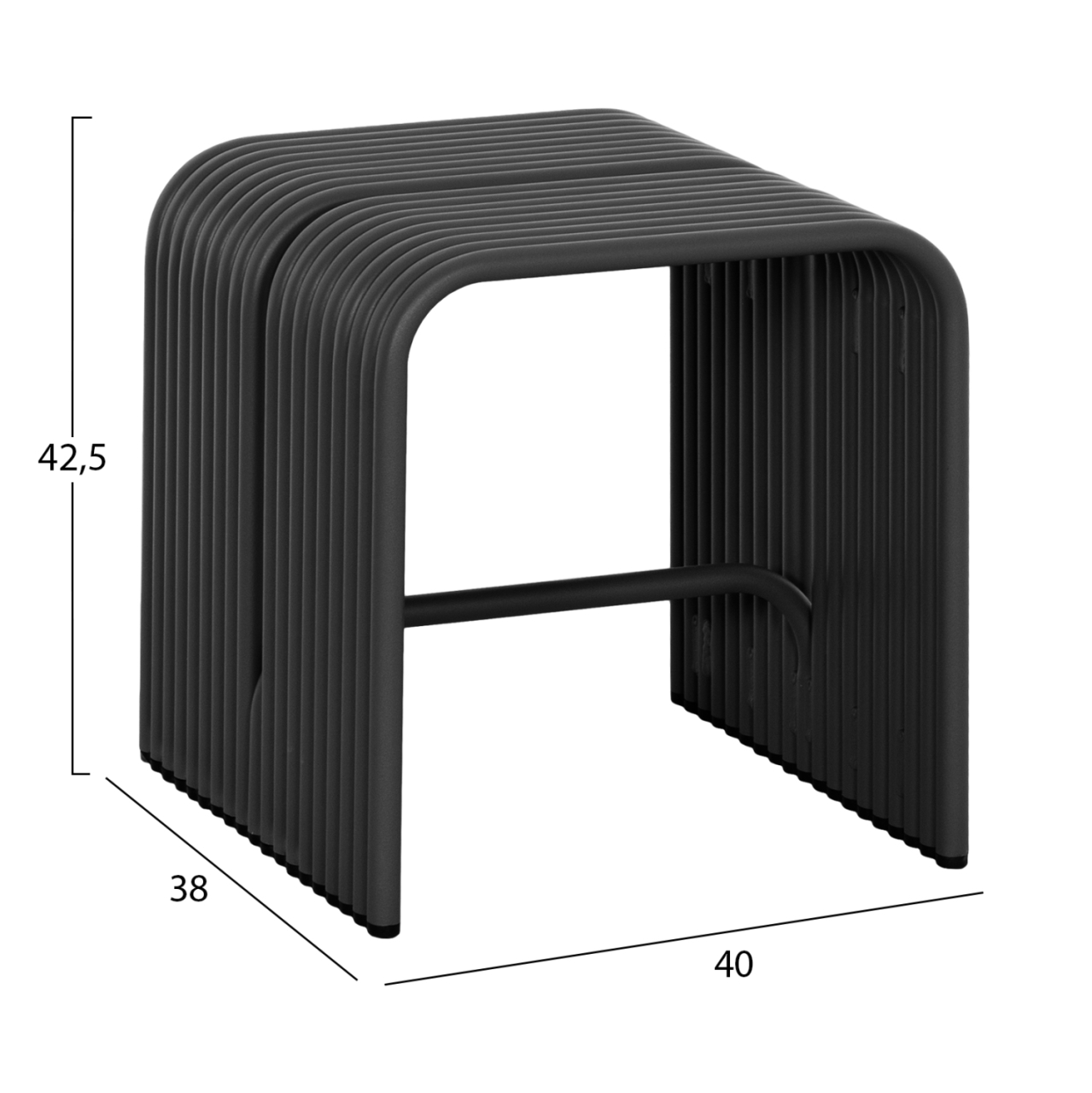 STOOL SERIES INTREPID HM6325.01 ALUMINUM IN BLACK 40x38x42.5Hcm. [2]