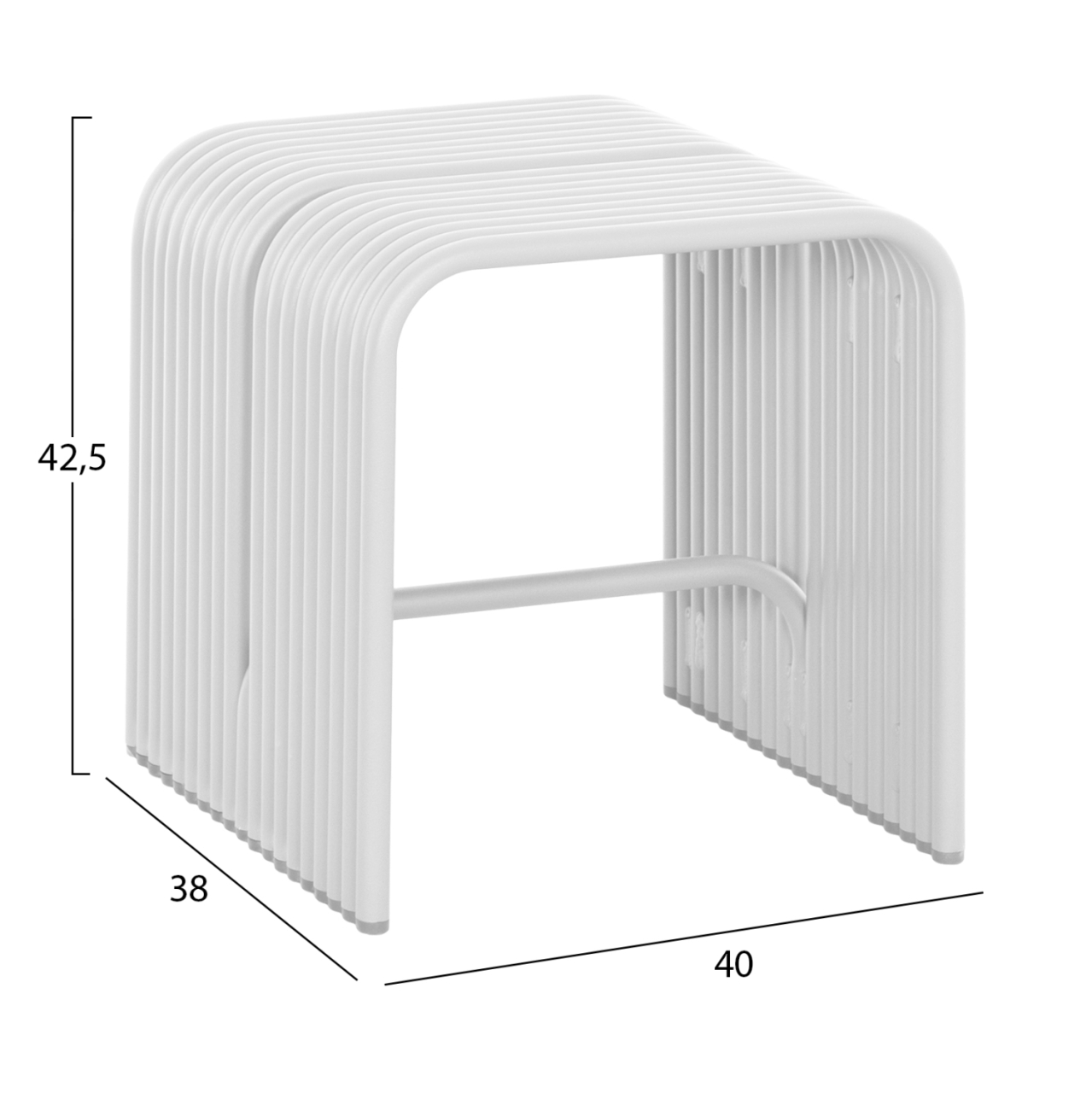 STOOL SERIES INTREPID HM6325.02 ALUMINUM IN WHITE 40x38x42.5Hcm. [2]