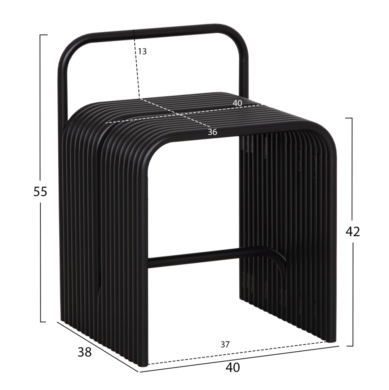 STOOL SERIES INTREPID HM6326.01 ALUMINUM IN BLACK 40x38x55Hcm. [2]