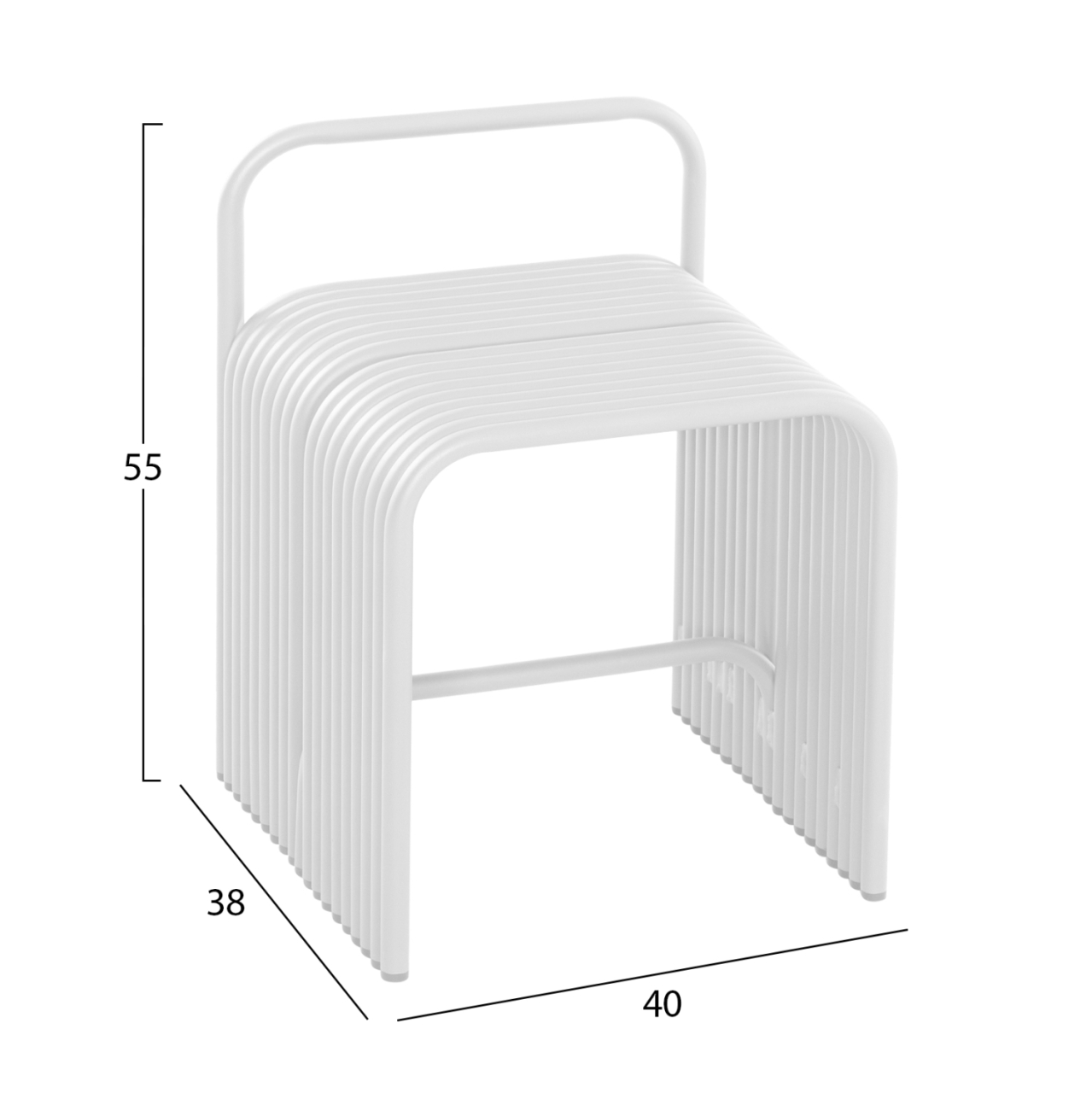 STOOL SERIES INTREPID HM6326.02 ALUMINUM IN WHITE 40x38x55Hcm. [2]
