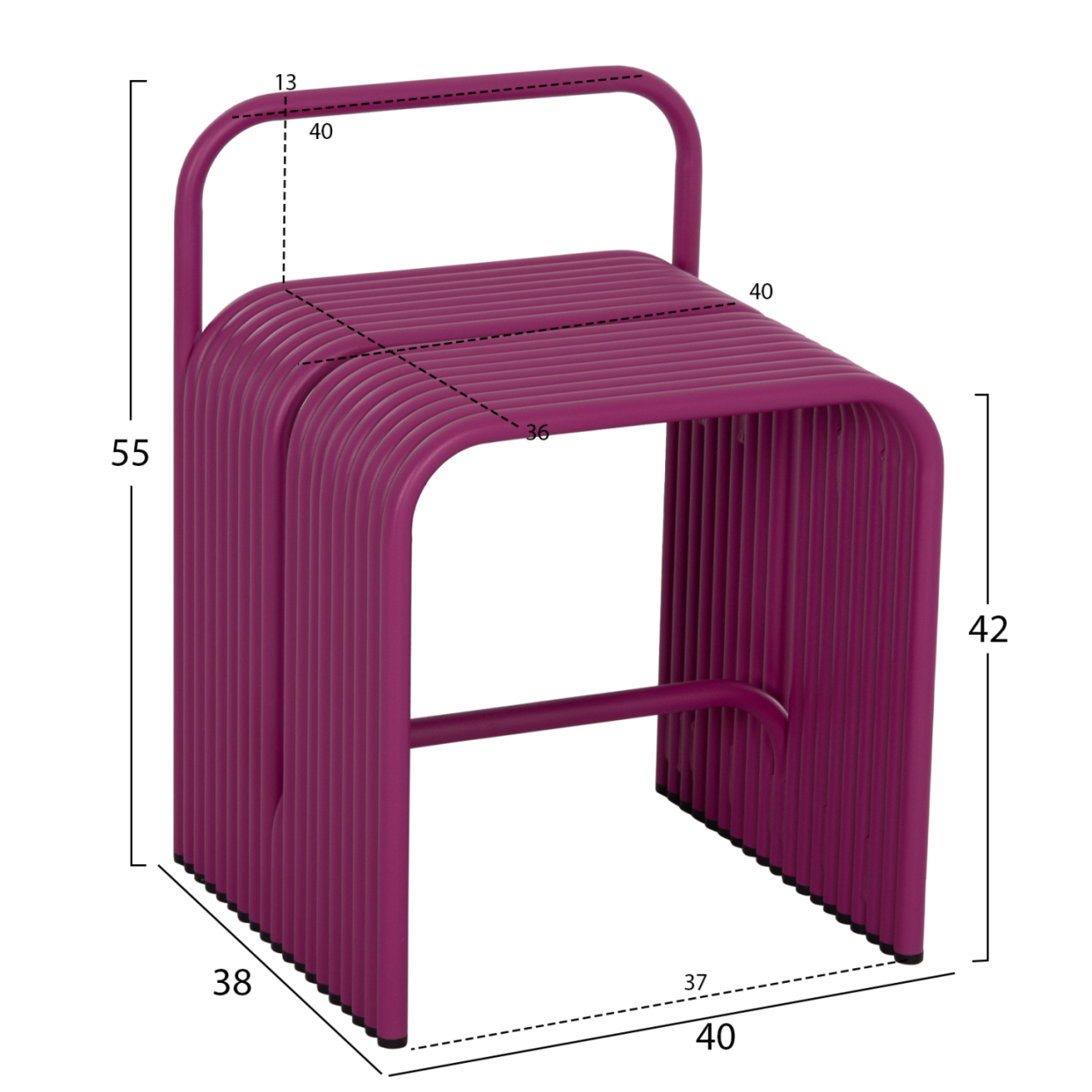 STOOL SERIES INTREPID HM6326.05 ALUMINUM IN PURPLE COLOR 40x38x55Hcm. [2]