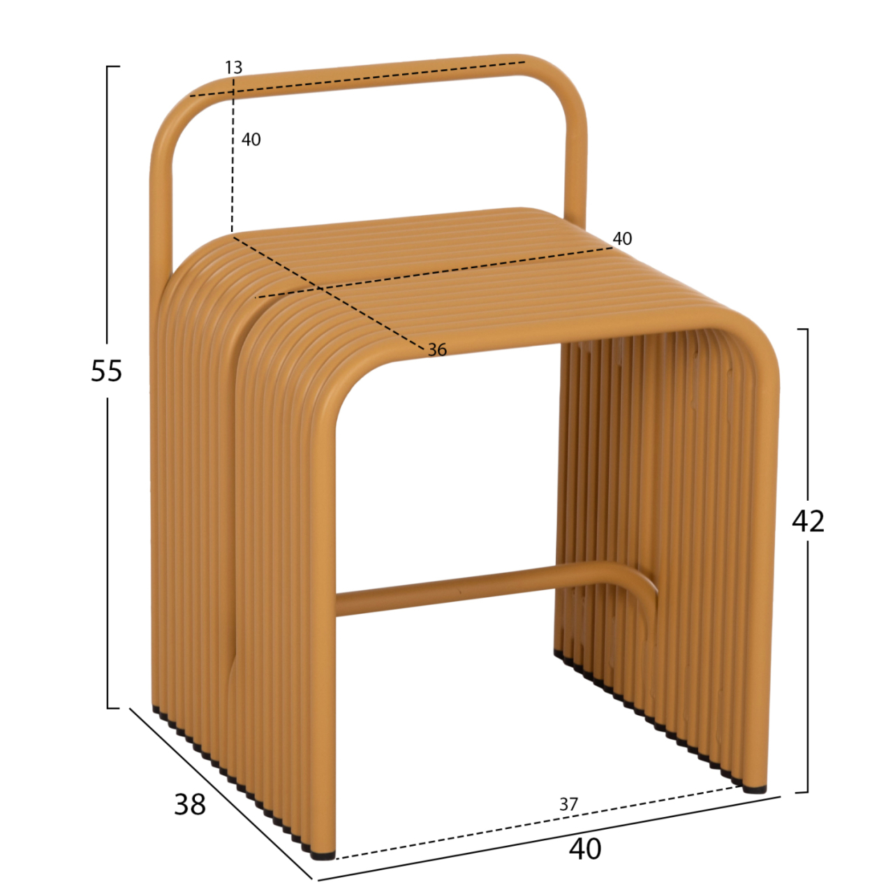 STOOL SERIES INTREPID HM6326.06 ALUMINUM IN MUSTARD YELLOW COLOR 40x38x55Hcm. [2]