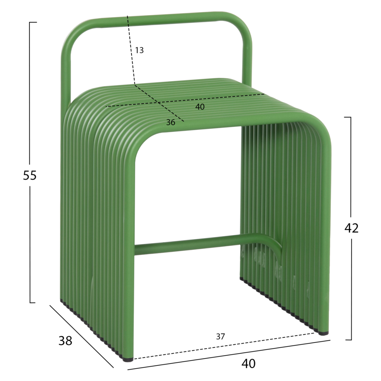 STOOL SERIES INTREPID HM6326.07 ALUMINUM IN GREEN COLOR 40x38x55Hcm. [2]