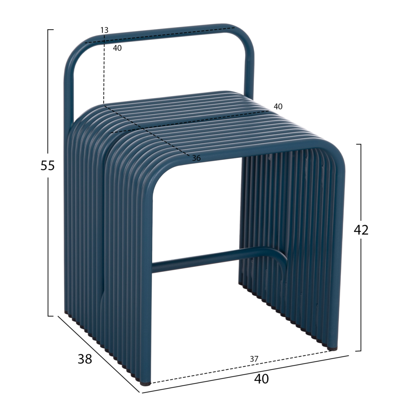 STOOL SERIES INTREPID HM6326.08 ALUMINUM IN BLUE COLOR 40x38x55Hcm. [2]