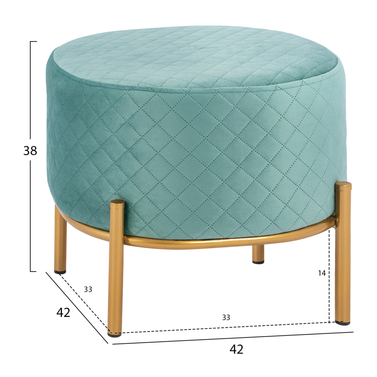 Stool Sinta HM8638.07 peanut shade with gold base 42x42x38cm [2]