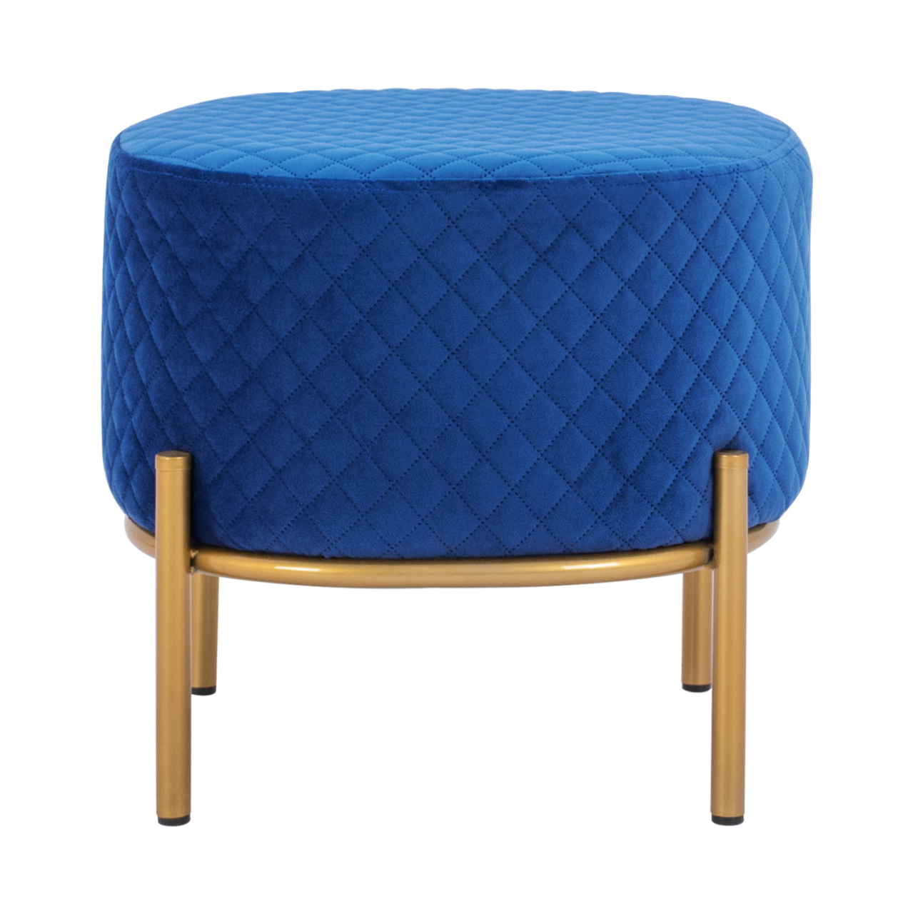 Stool Sinta HM8638.08 blue Velvet with gold base 42x42x38cm [3]