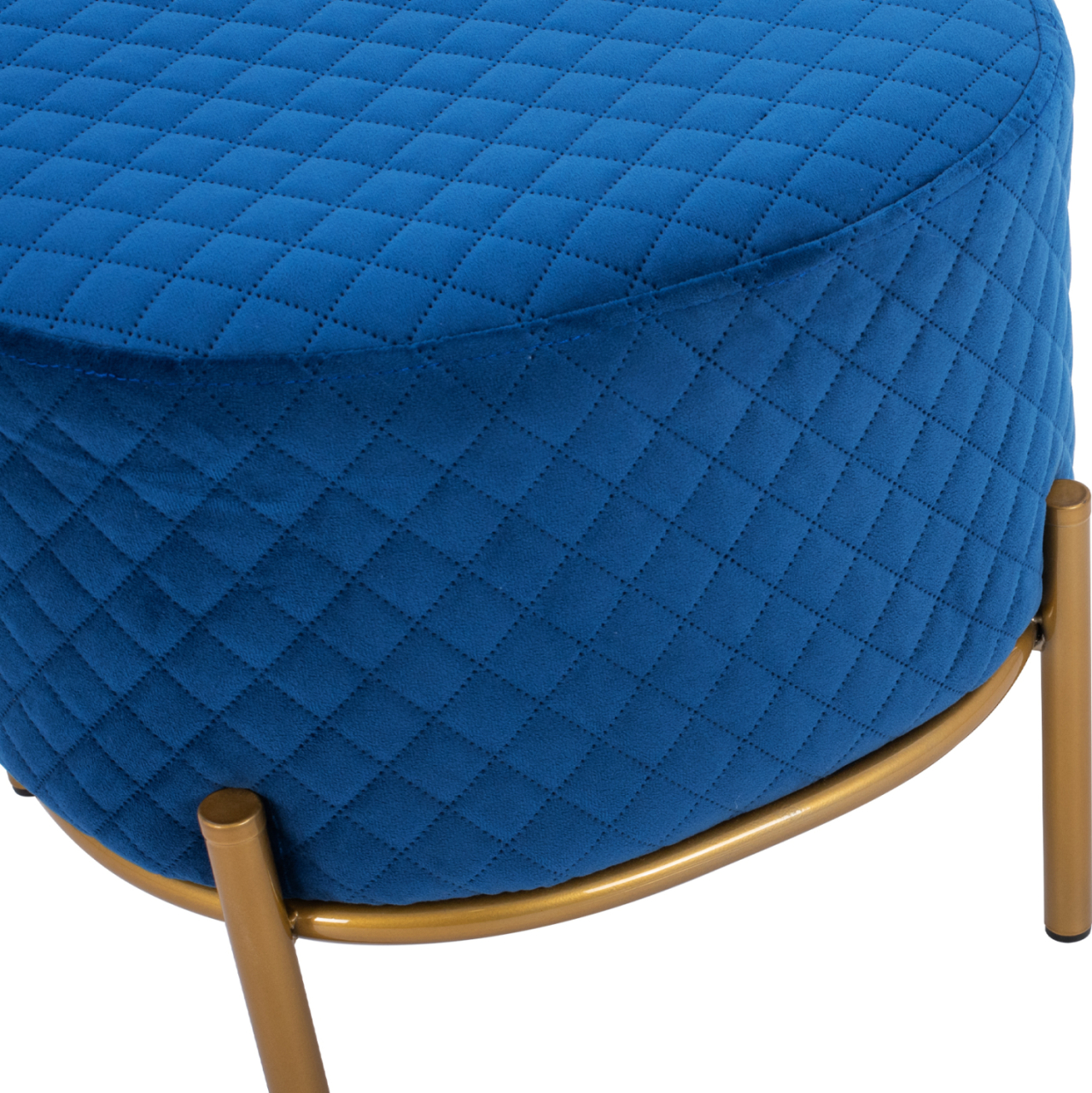 Stool Sinta HM8638.08 blue Velvet with gold base 42x42x38cm [5]