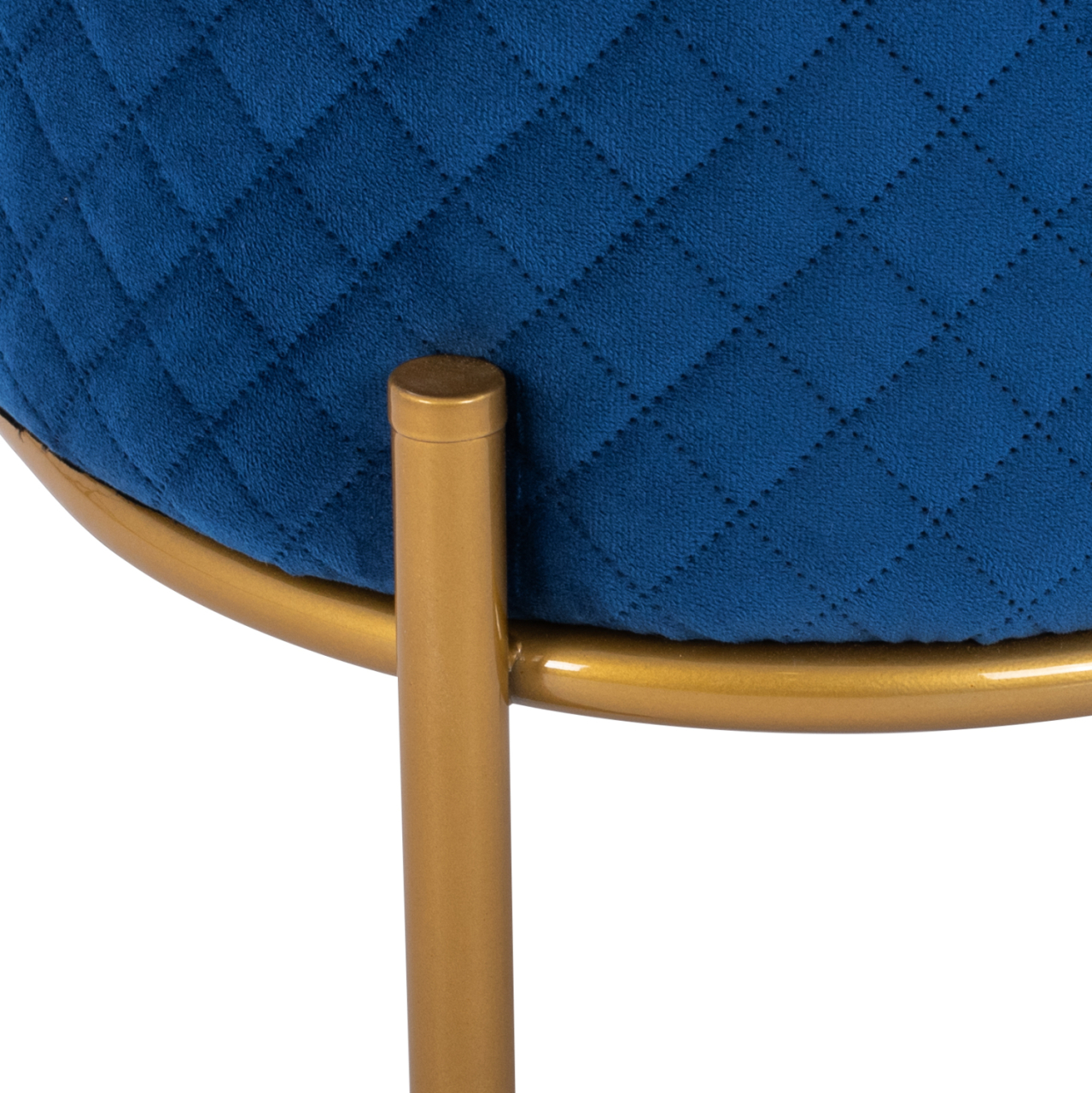 Stool Sinta HM8638.08 blue Velvet with gold base 42x42x38cm [8]