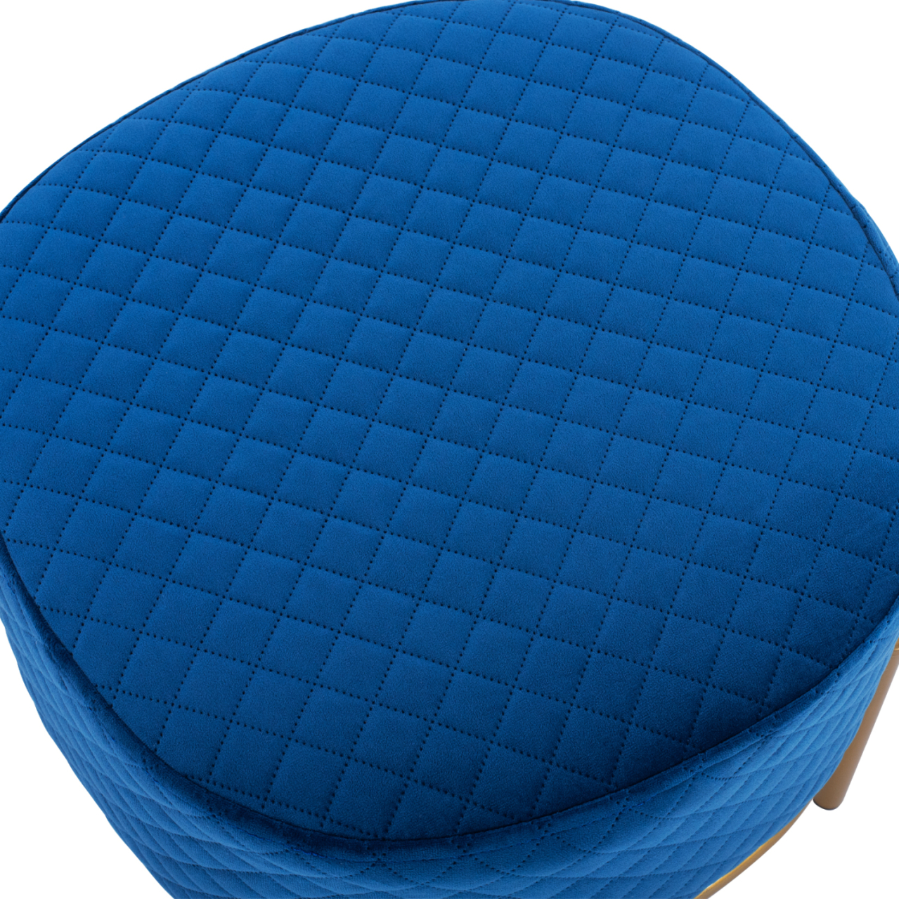 Stool Sinta HM8638.08 blue Velvet with gold base 42x42x38cm [4]