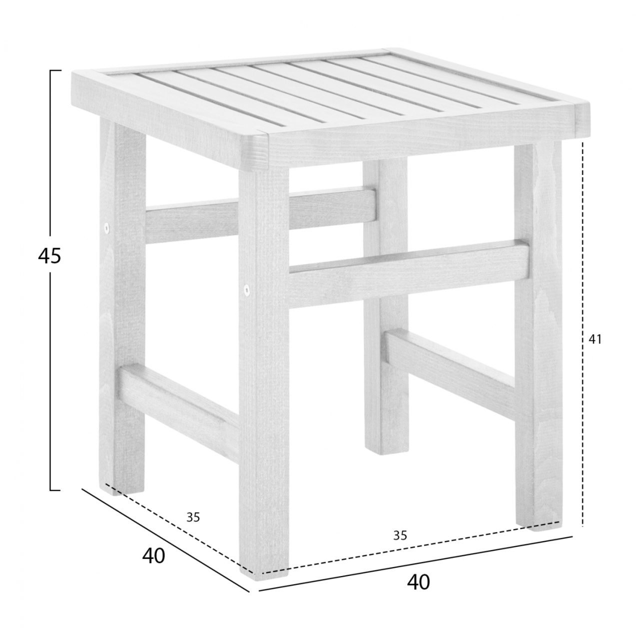 Stool-Table auxiliary White Soaking Koli 40X40X45cm HM289.01 [2]