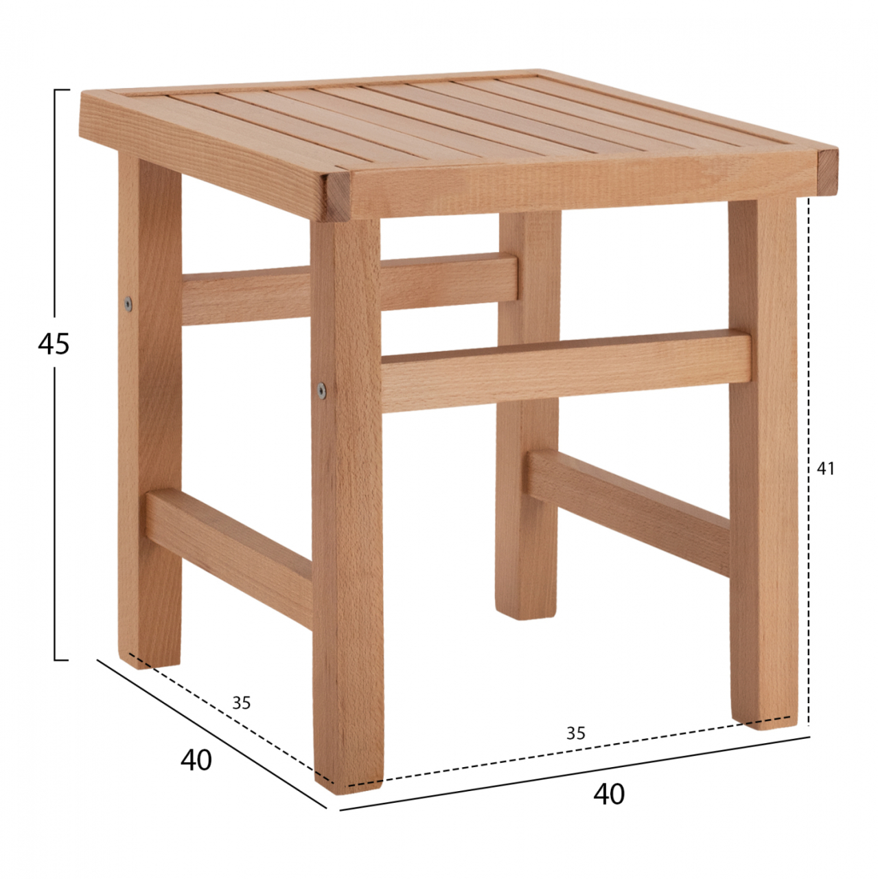 Stool-Table Natural Soaking Koli 40x40x45 cm HM289.03 [2]