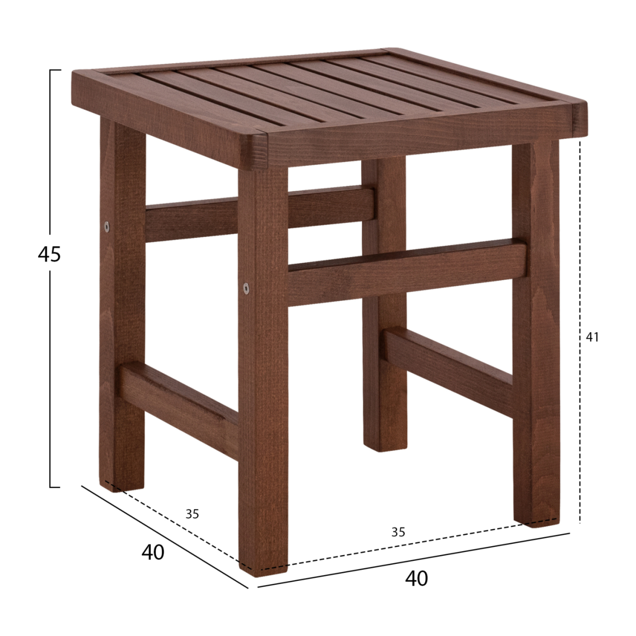 Stool-Table Walnut Soaking Koli 40x40 40Χ40X45cm HM289.02 [2]
