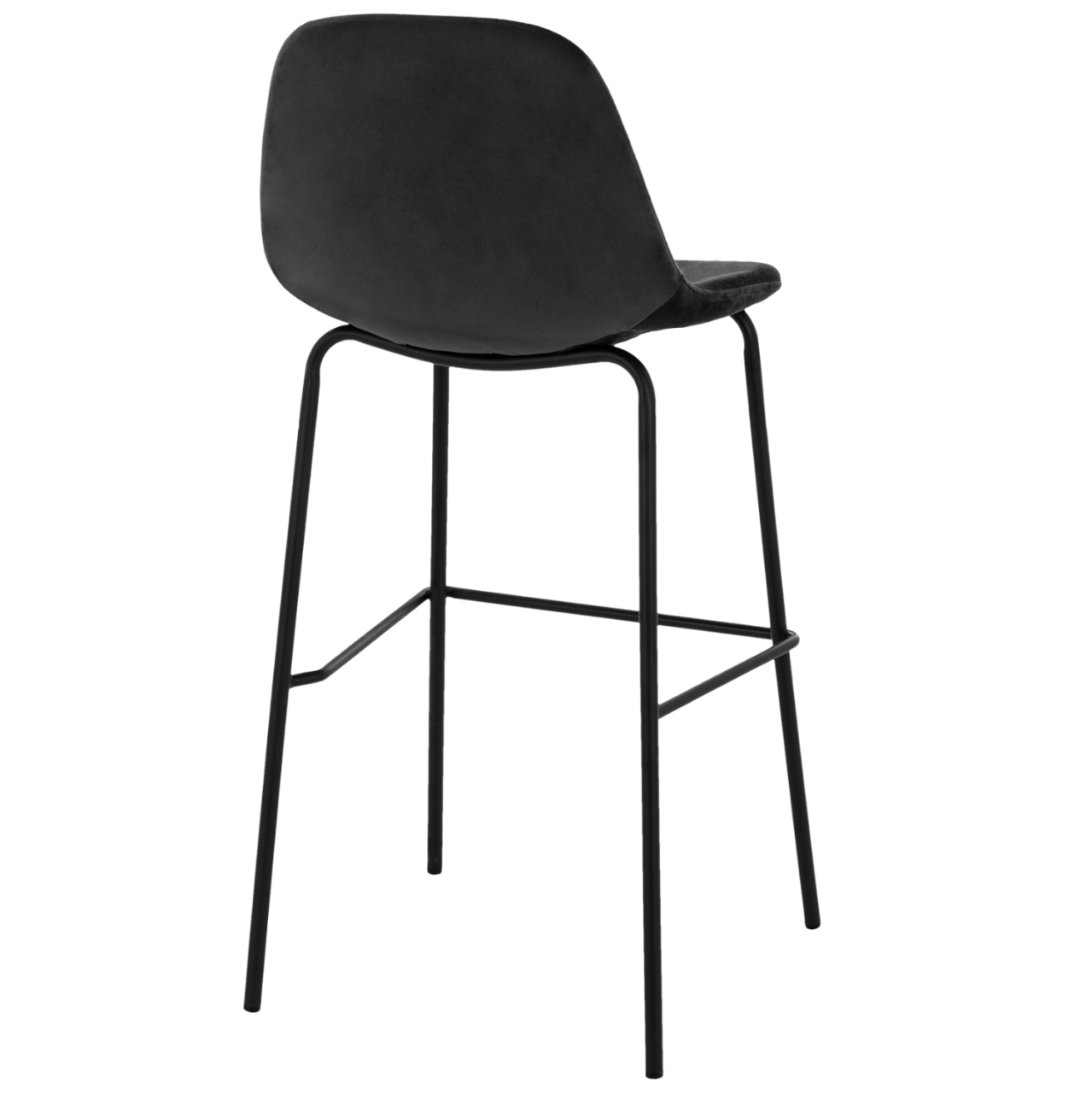 STOOL VINCENT HM8579.14, VELVET BLACK, METAL FRAME 56,5x47x106 cm. [5]