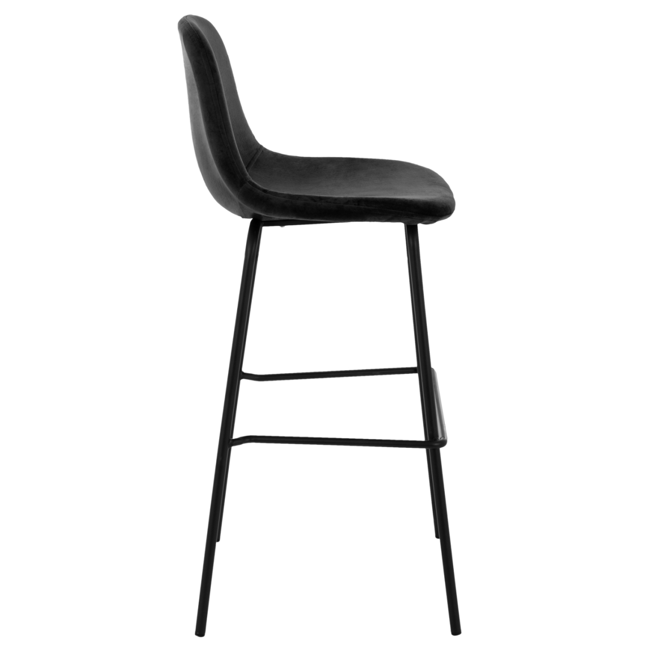 STOOL VINCENT HM8579.14, VELVET BLACK, METAL FRAME 56,5x47x106 cm. [4]