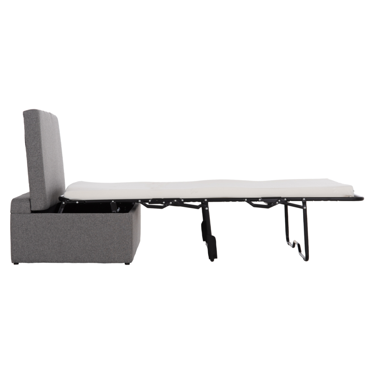 STOOL WITH FOLDING BUNK BED and MATTRESS INGE HM3343.01 GREY FABRIC 166x75x40Hcm. [6]