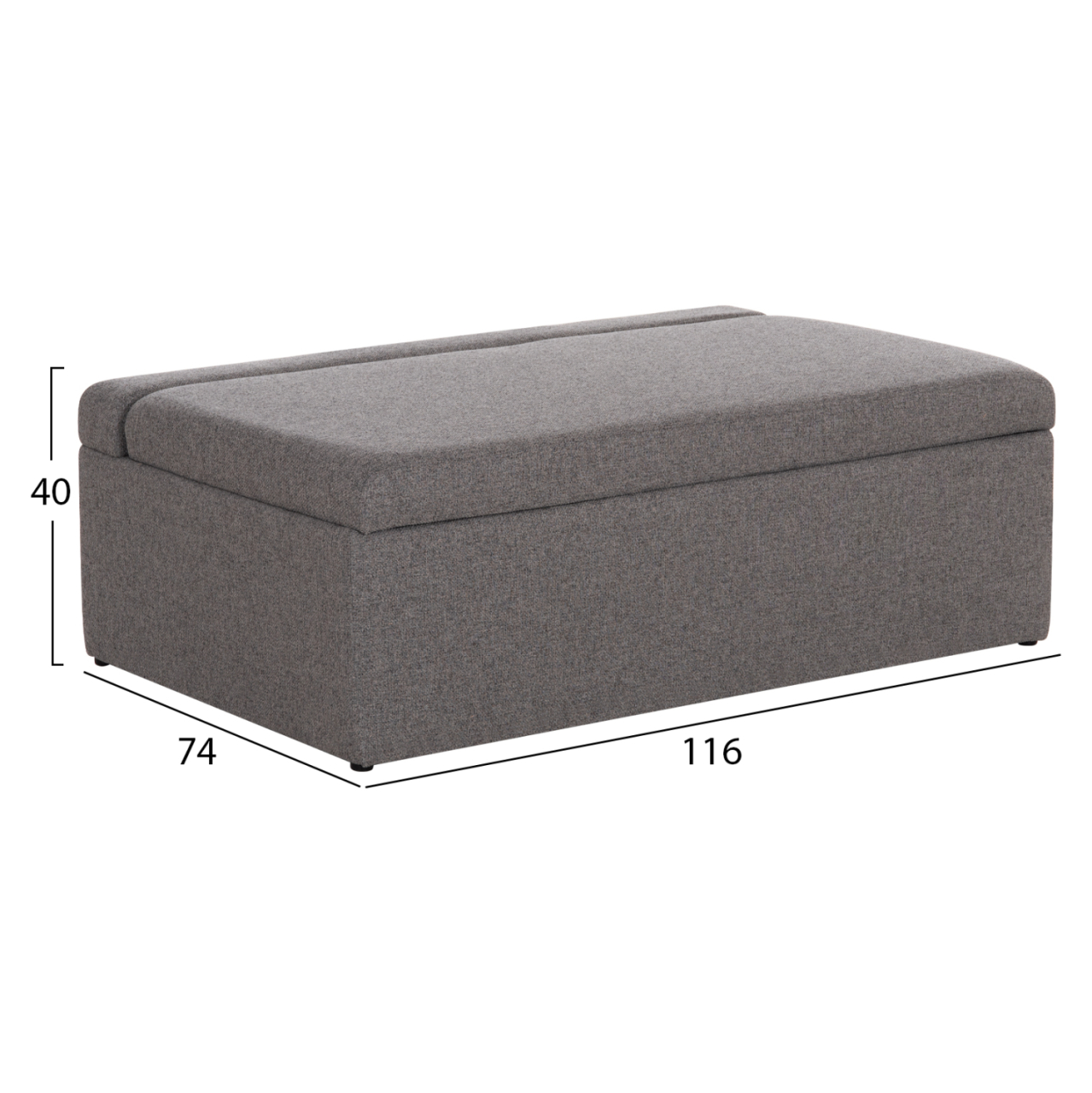 STOOL WITH FOLDING BUNK BED and MATTRESS INGE HM3343.01 GREY FABRIC 166x75x40Hcm. [2]