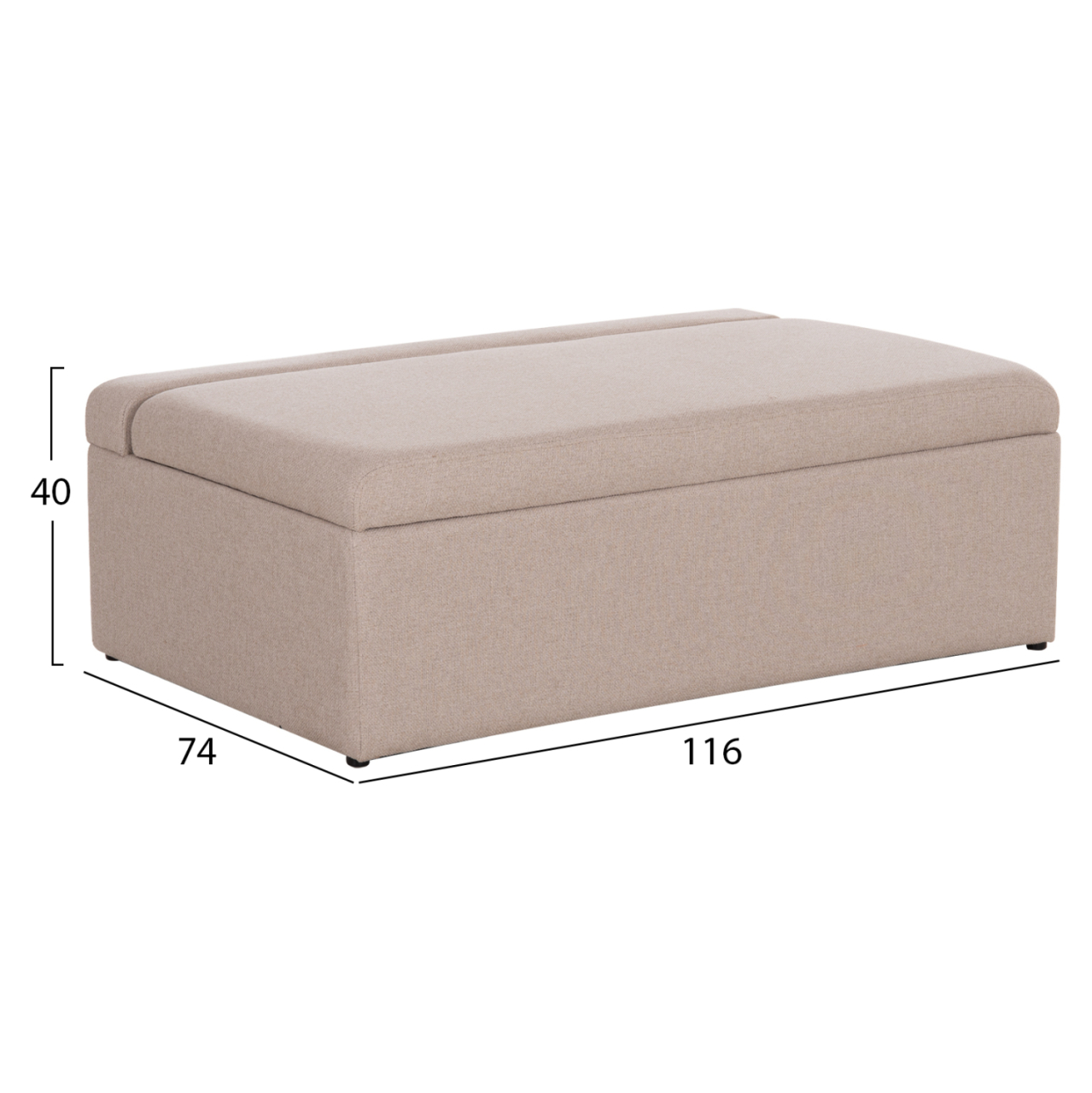 STOOL WITH FOLDING BUNK BED and MATTRESS INGE HM3343.02 BEIGE FABRIC 166x75x40Hcm. [2]