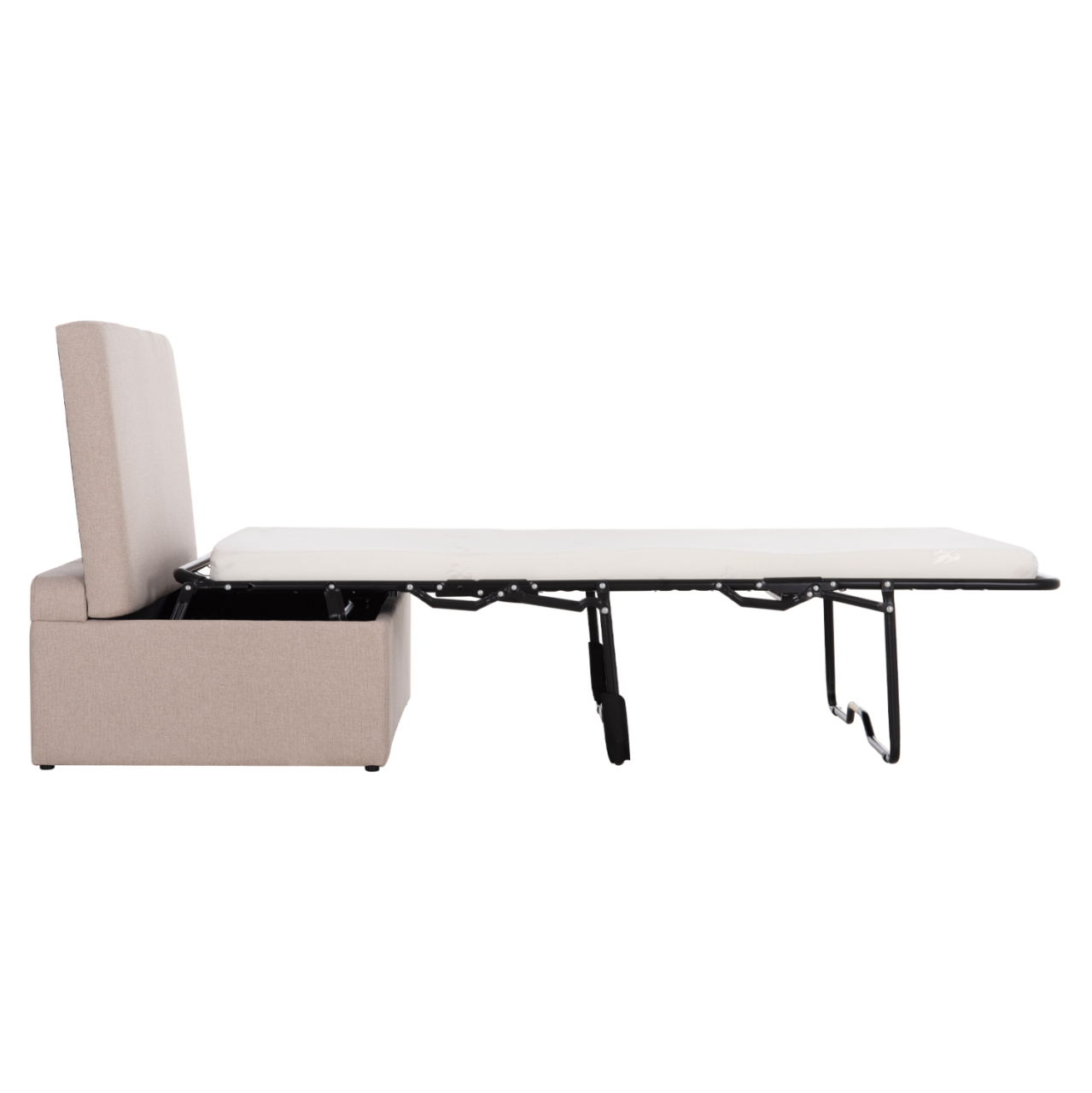 STOOL WITH FOLDING BUNK BED and MATTRESS INGE HM3343.02 BEIGE FABRIC 166x75x40Hcm. [6]