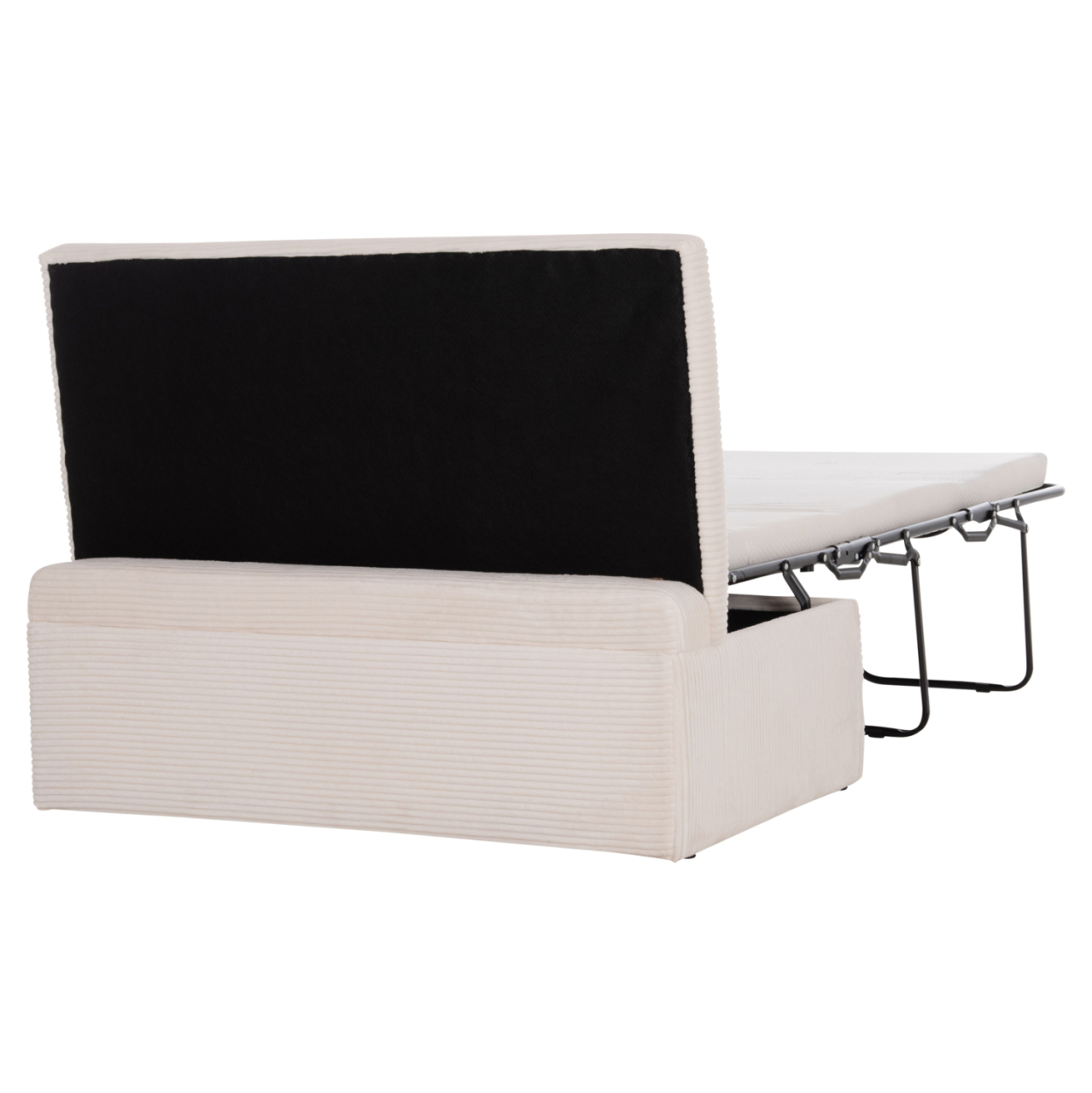 STOOL WITH FOLDING BUNK BED and MATTRESS INGE HM3343.42 BEIGE CORDUROY FABRIC 118x74x42Hcm. [6]