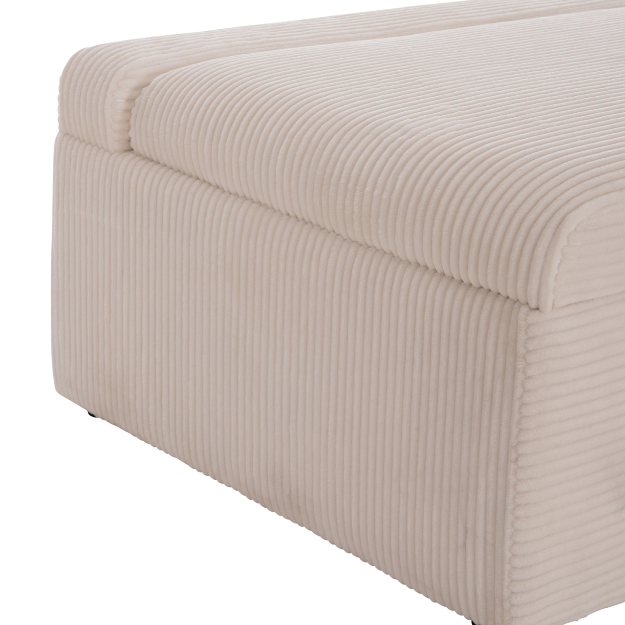 STOOL WITH FOLDING BUNK BED and MATTRESS INGE HM3343.42 BEIGE CORDUROY FABRIC 118x74x42Hcm. [7]