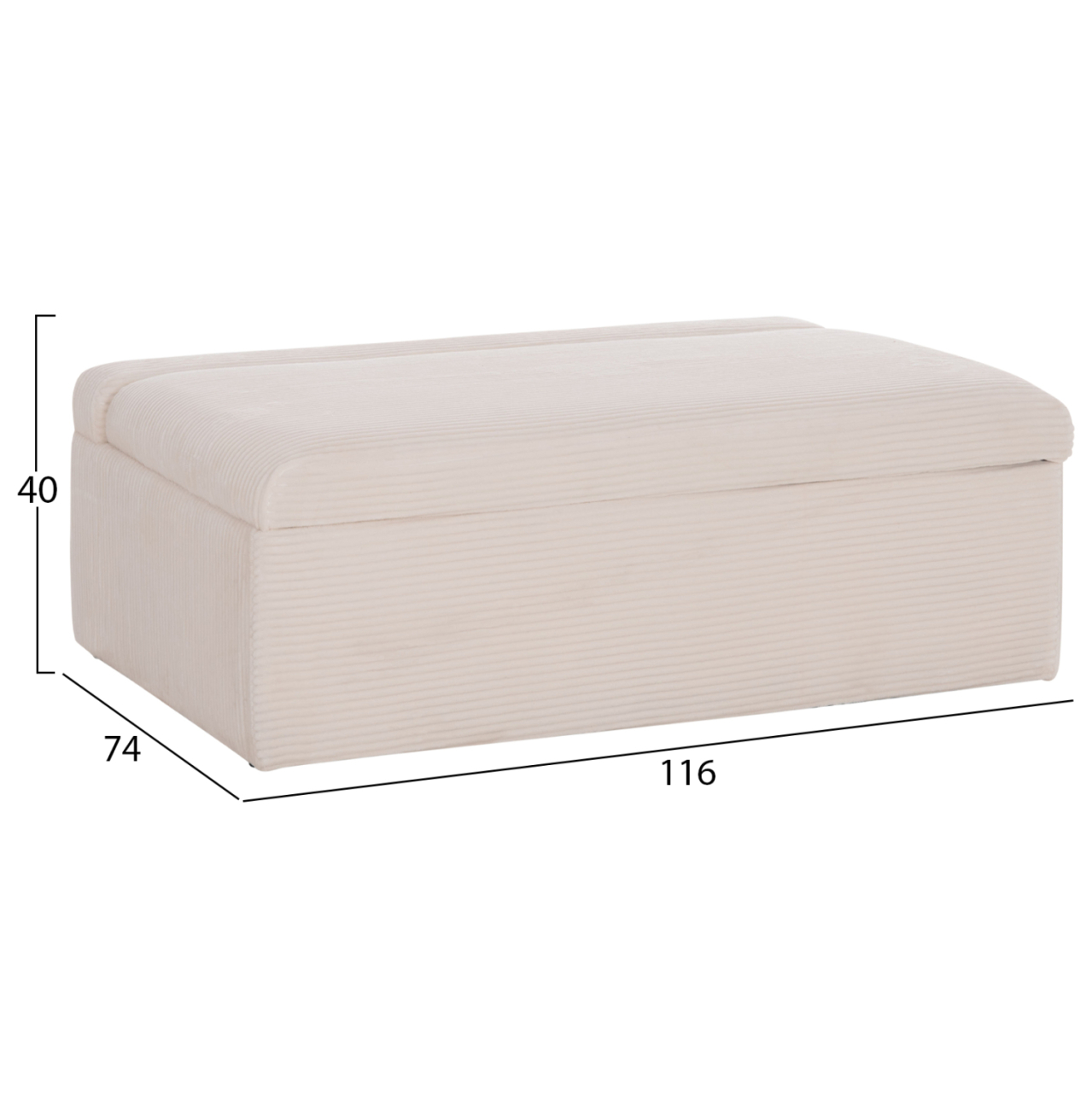 STOOL WITH FOLDING BUNK BED and MATTRESS INGE HM3343.42 BEIGE CORDUROY FABRIC 118x74x42Hcm. [2]