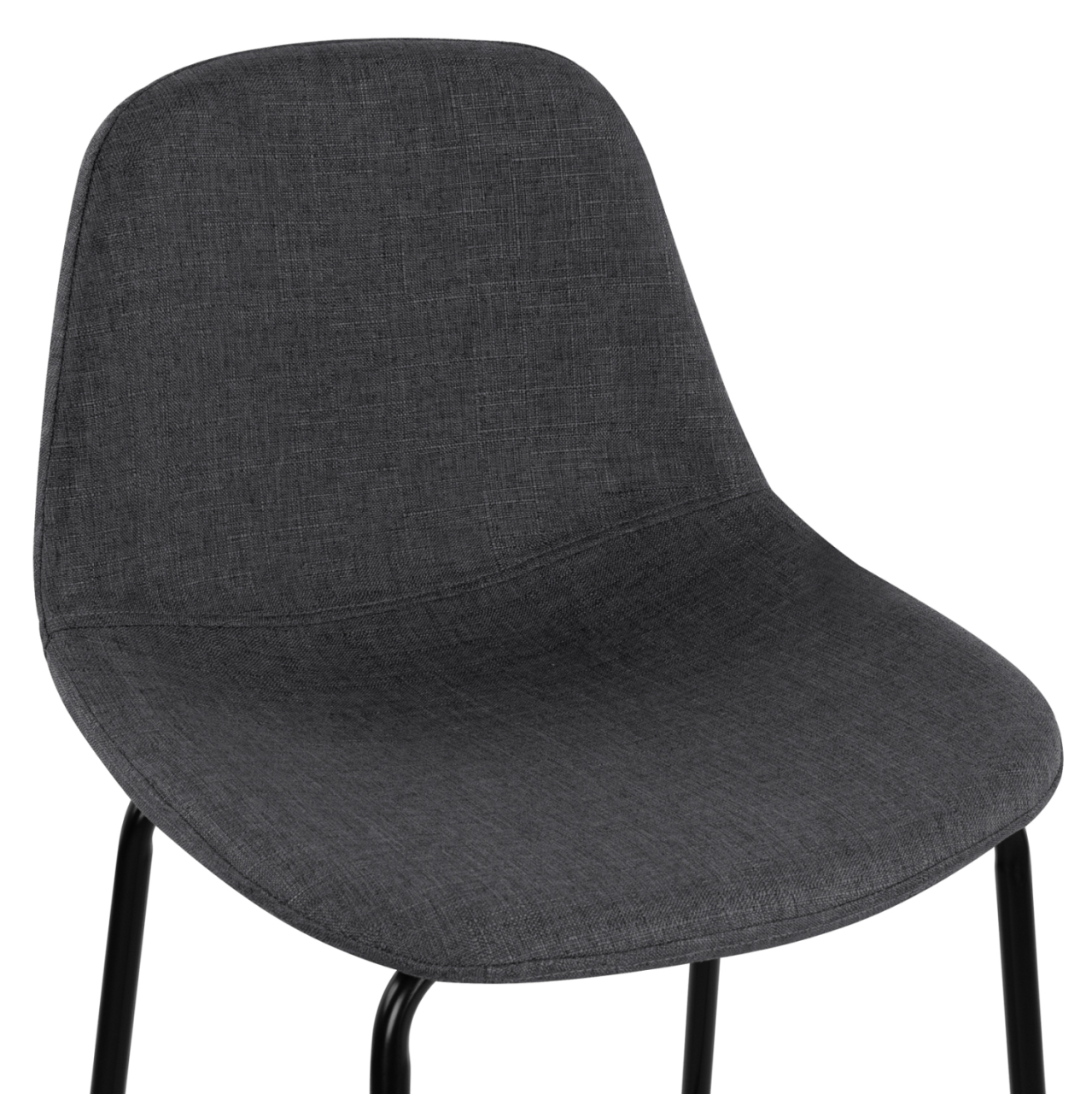 Stool with metallic frame and fabric in grey color 47x50x106cm HM8579.10 [7]