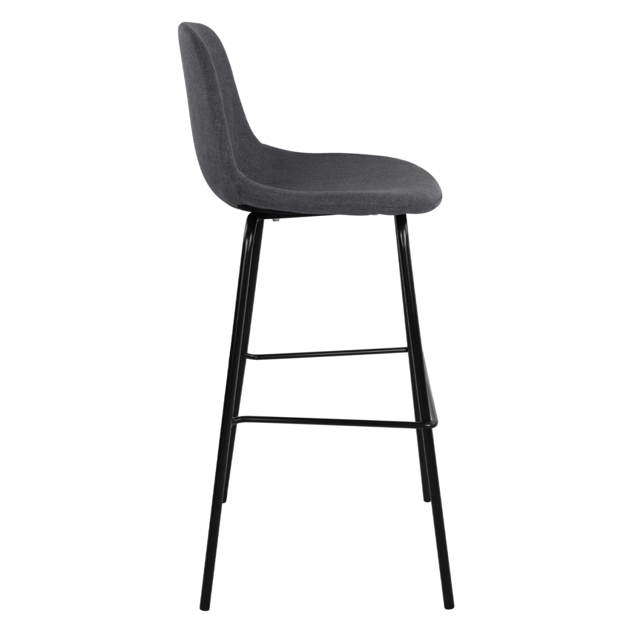 Stool with metallic frame and fabric in grey color 47x50x106cm HM8579.10 [4]