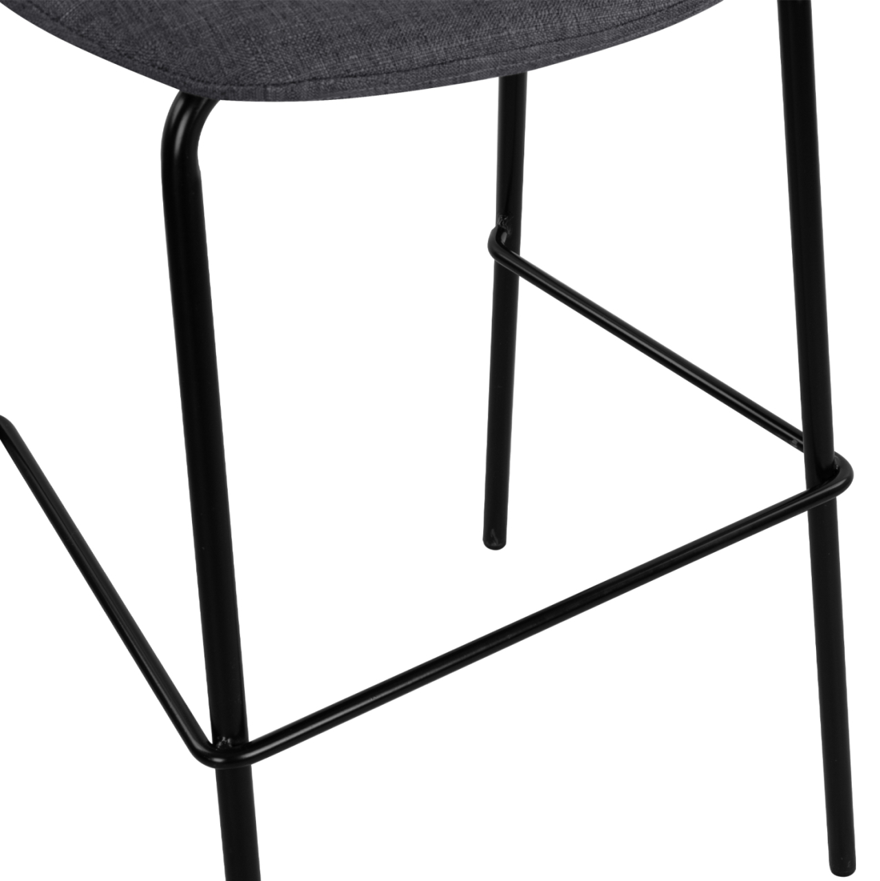 Stool with metallic frame and fabric in grey color 47x50x106cm HM8579.10 [10]