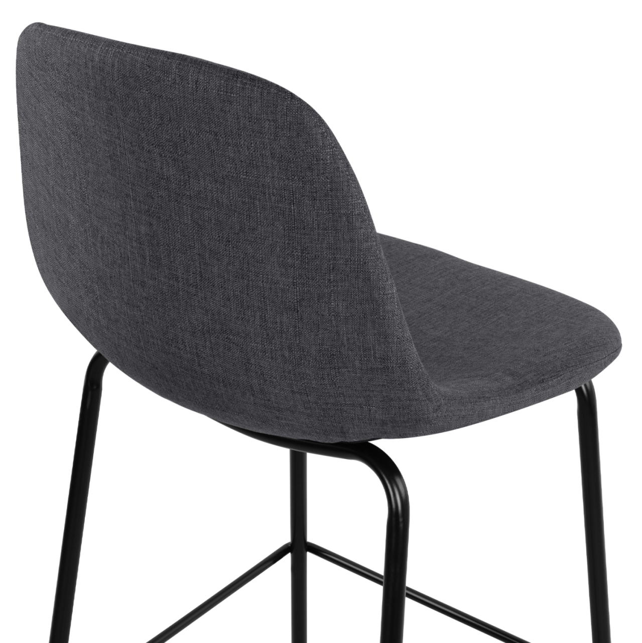 Stool with metallic frame and fabric in grey color 47x50x106cm HM8579.10 [9]