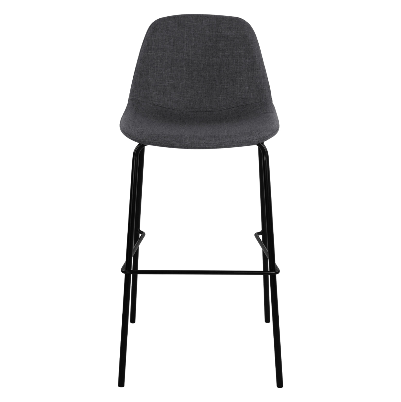 Stool with metallic frame and fabric in grey color 47x50x106cm HM8579.10 [3]