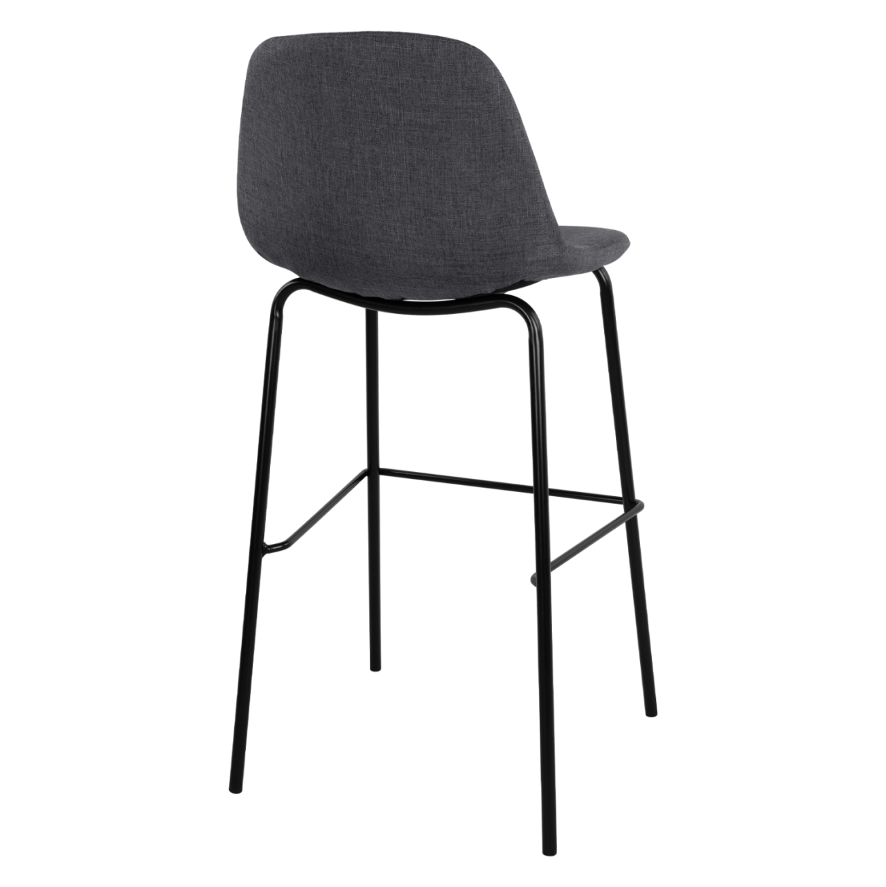 Stool with metallic frame and fabric in grey color 47x50x106cm HM8579.10 [5]