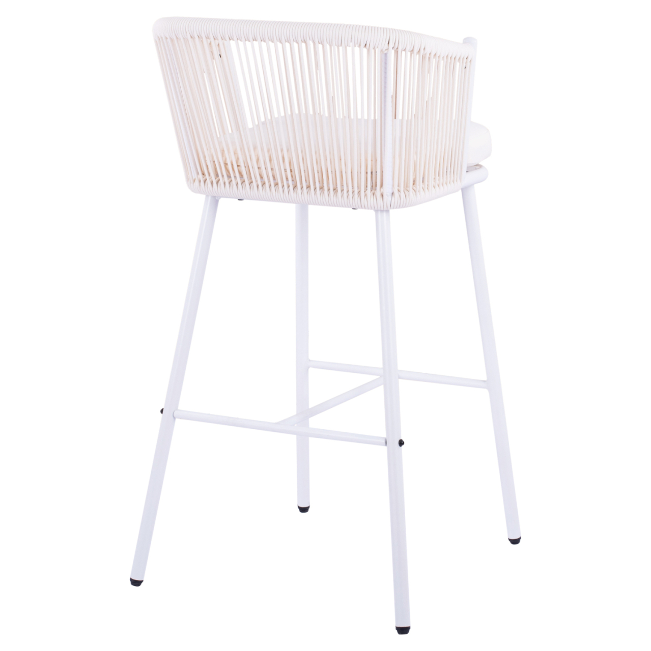 Stool with metallic frame and rope white HM5714.03 46x54x101 cm [5]