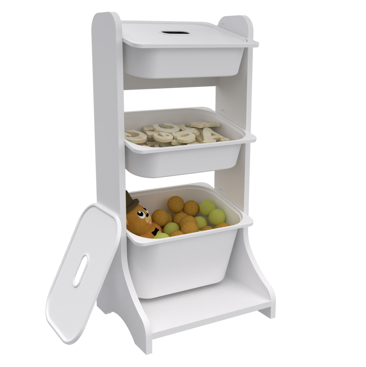 STORAGE FURNITURE FRED HM18207.01 WHITE MELAMINE 44x35x90Hcm. [3]