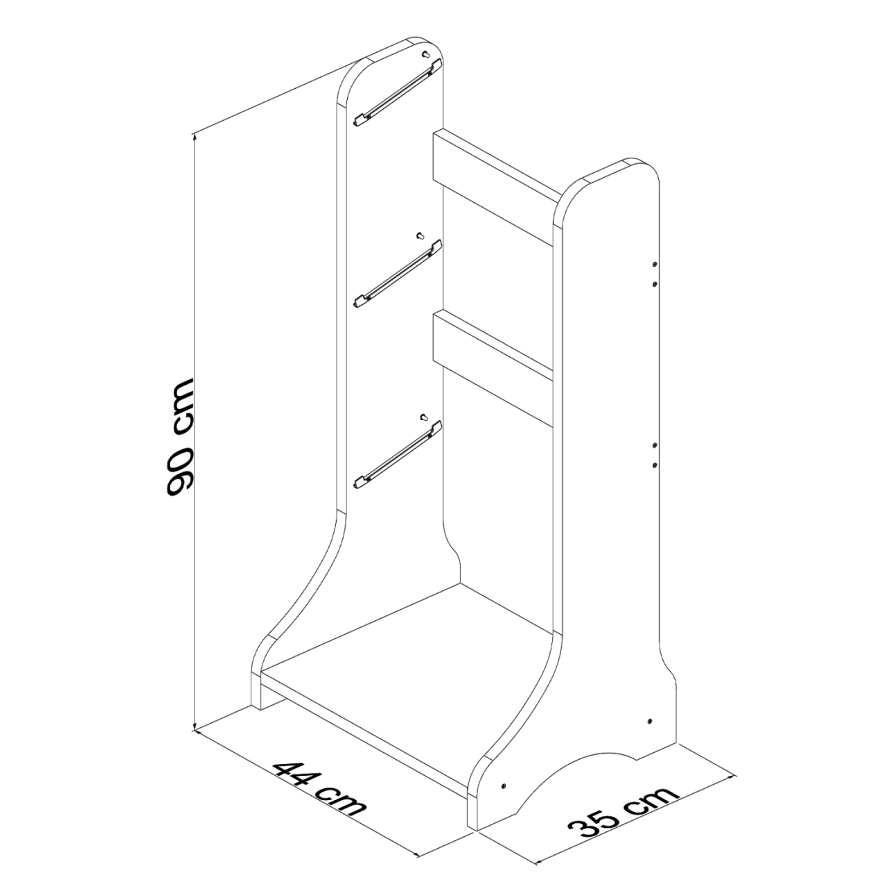 STORAGE FURNITURE FRED HM18207.01 WHITE MELAMINE 44x35x90Hcm. [2]
