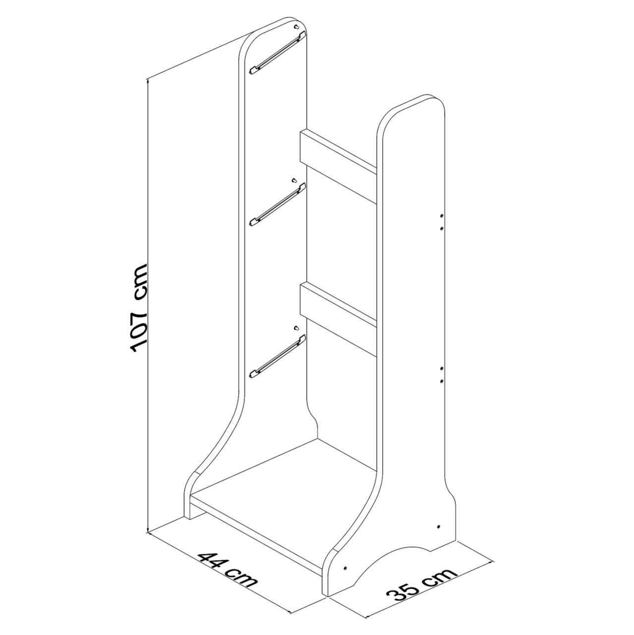 STORAGE FURNITURE FRED HM18208.01 WHITE MELAMINE 44x35x107Hcm. [2]