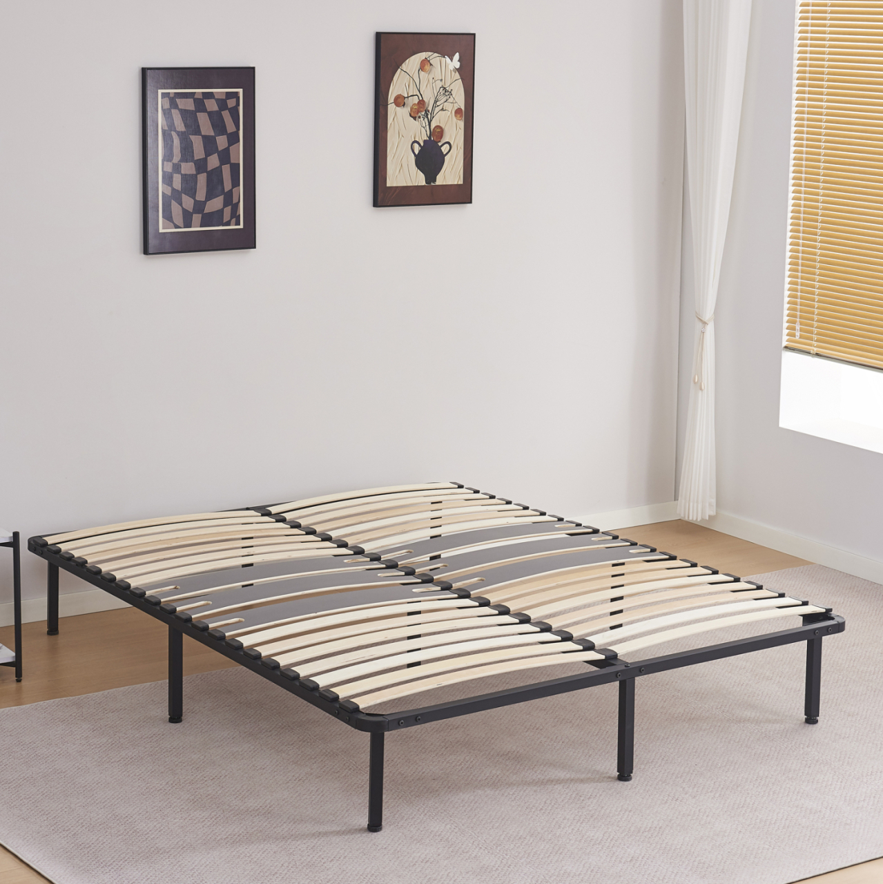 SUBSTRATE BED DOUBLE MARKY HM694.01 METAL IN BLACK FOR MATTRESS 200x160cm. [2]