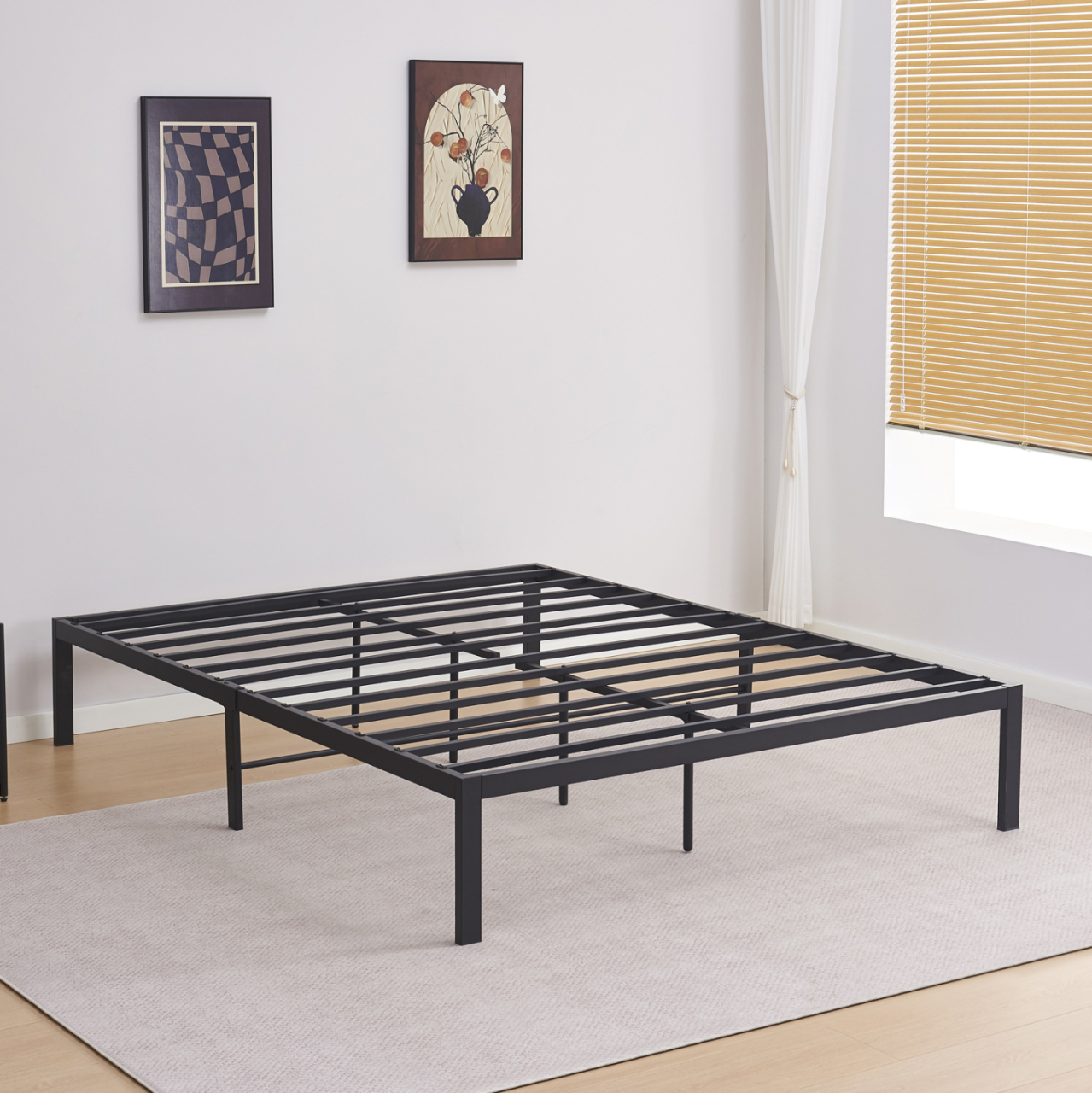 SUBSTRATE BED DOUBLE RANTO HM696.01 METAL IN BLACK FOR MATTRESS 200x160cm. [2]