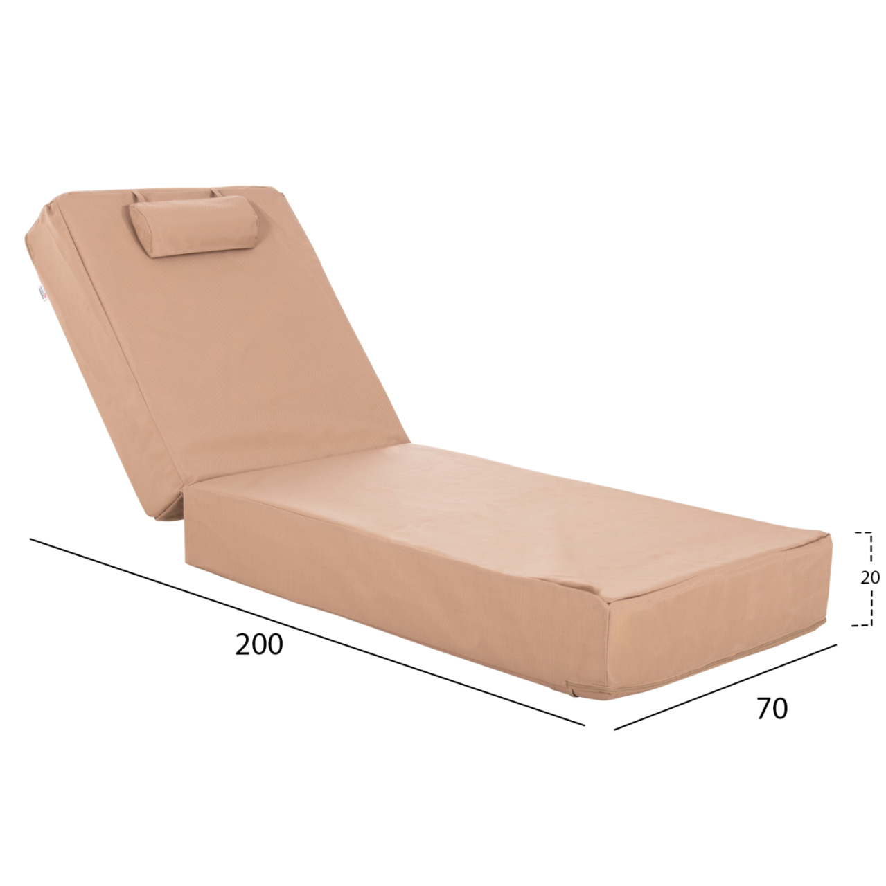 SUNBED CUSHION TEXTLINE SIFNOS MOCHA FB911761.04 200(120+80)x70x20Hcm. [2]